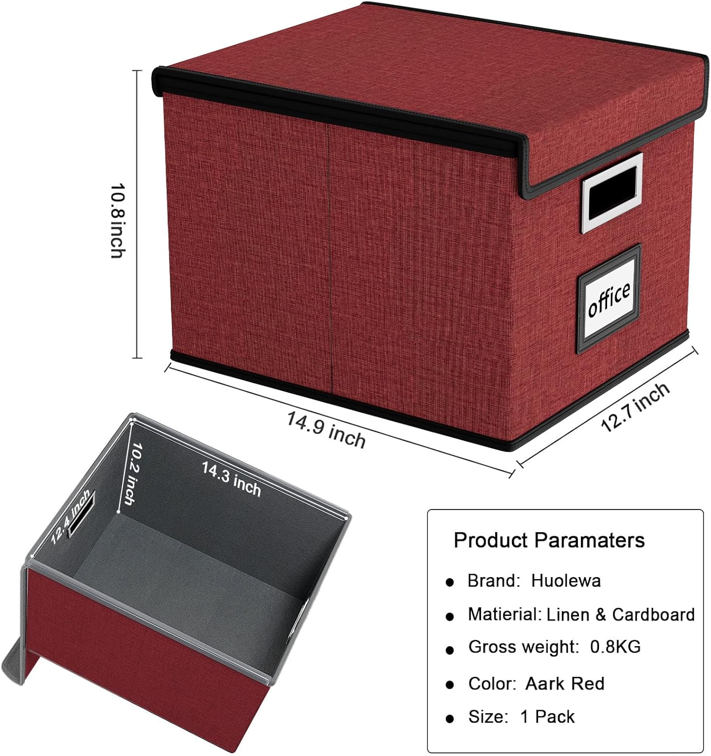 Huolewa Upgraded File Storage Organizer Box with Lid