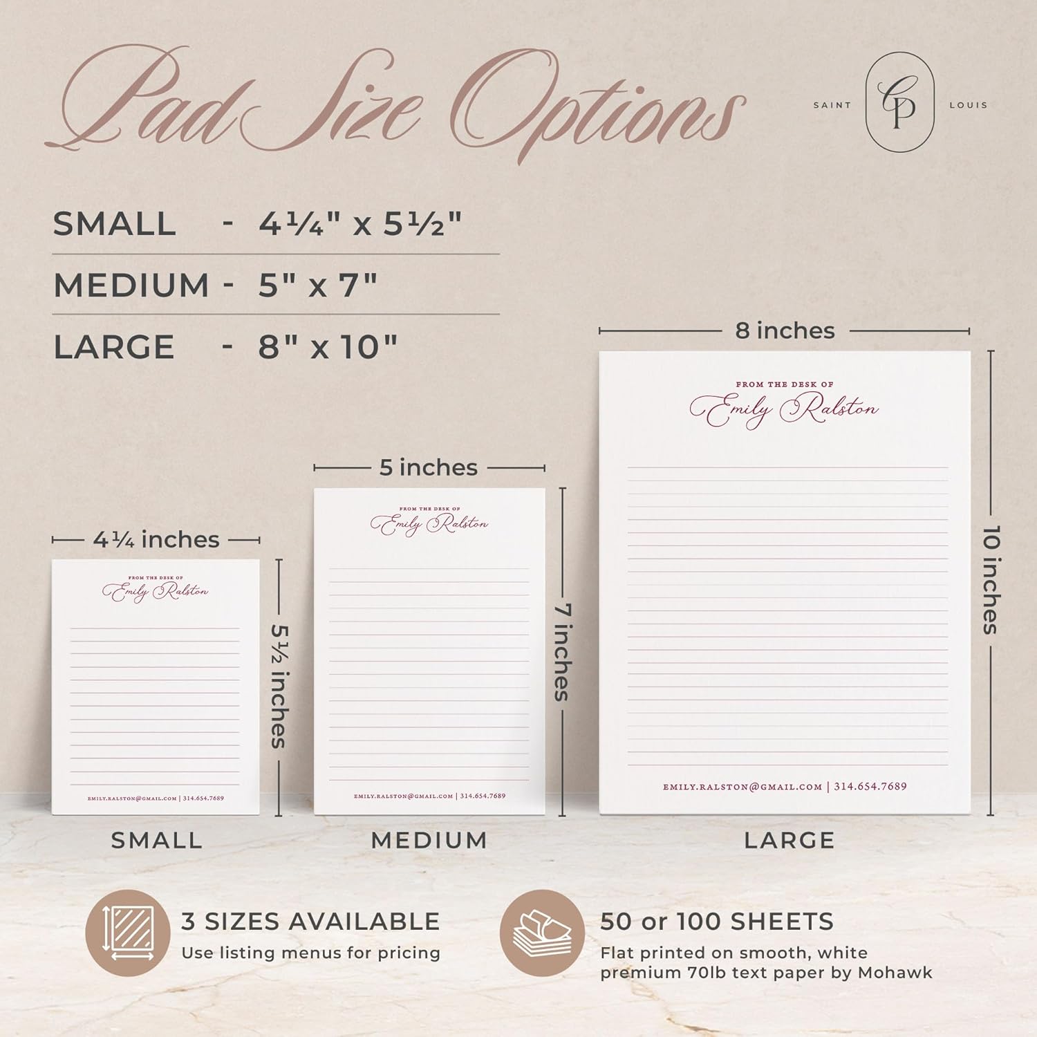 Personalized Nostalgia Notepad with Classic Script Font