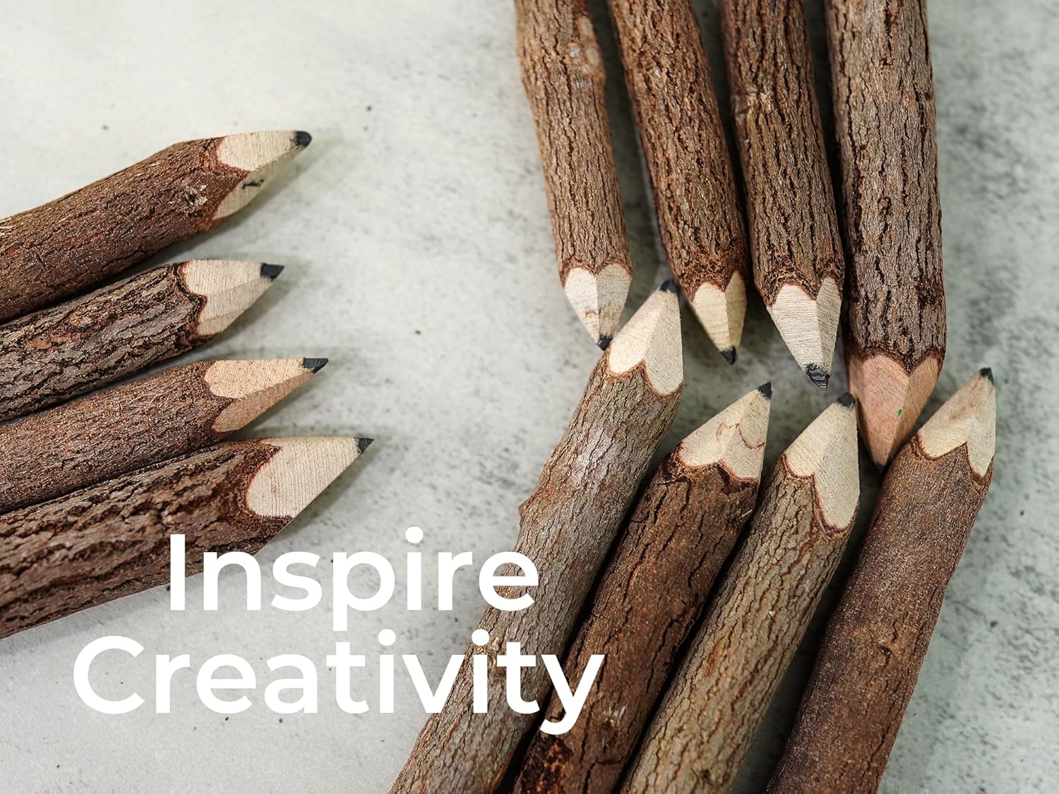 BSIRI Natural Wood Graphite Twig Pencils Set of 12