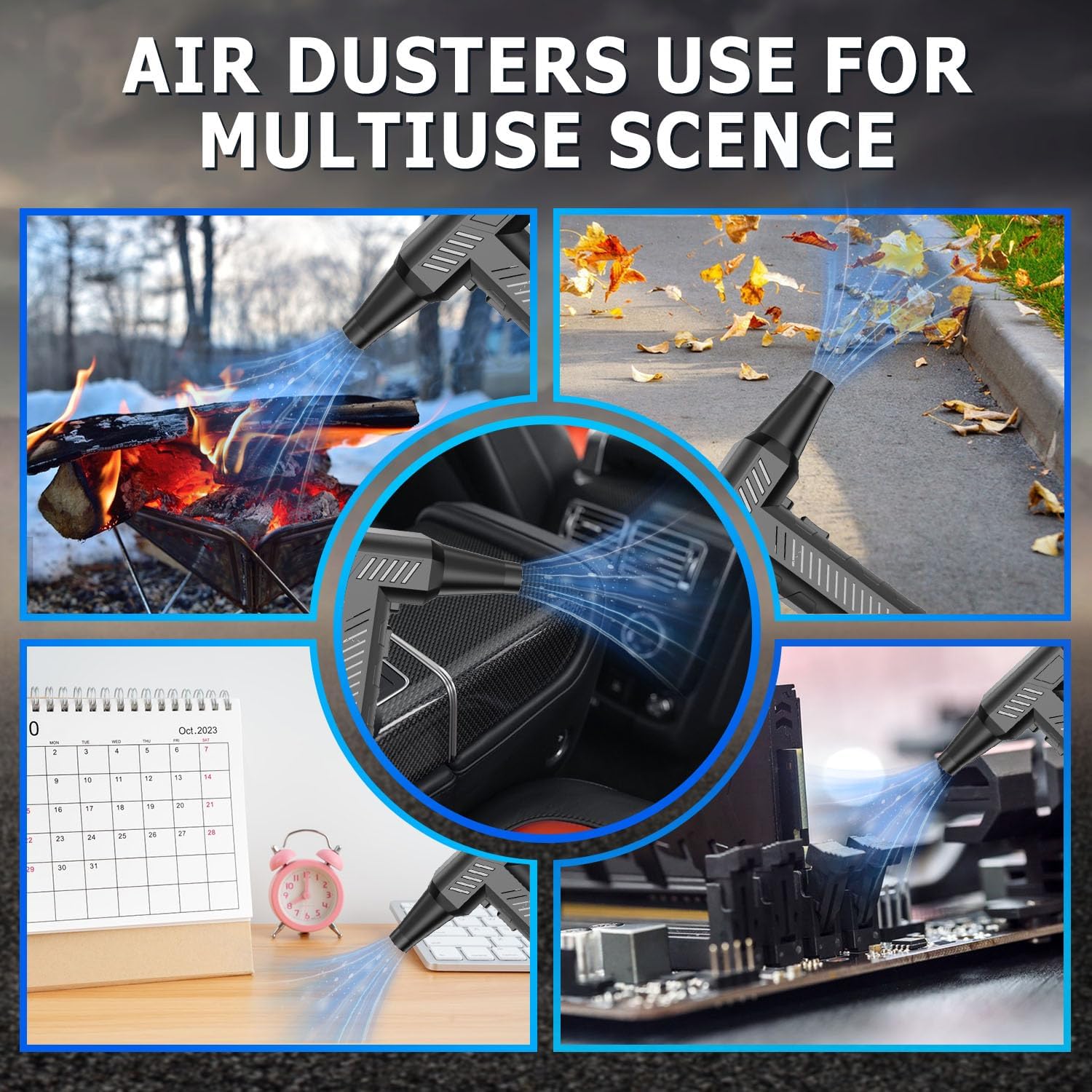 CAGIWIRU Compressed Air Duster - Mini Blower Turbo Fan 150000RPM Cordless