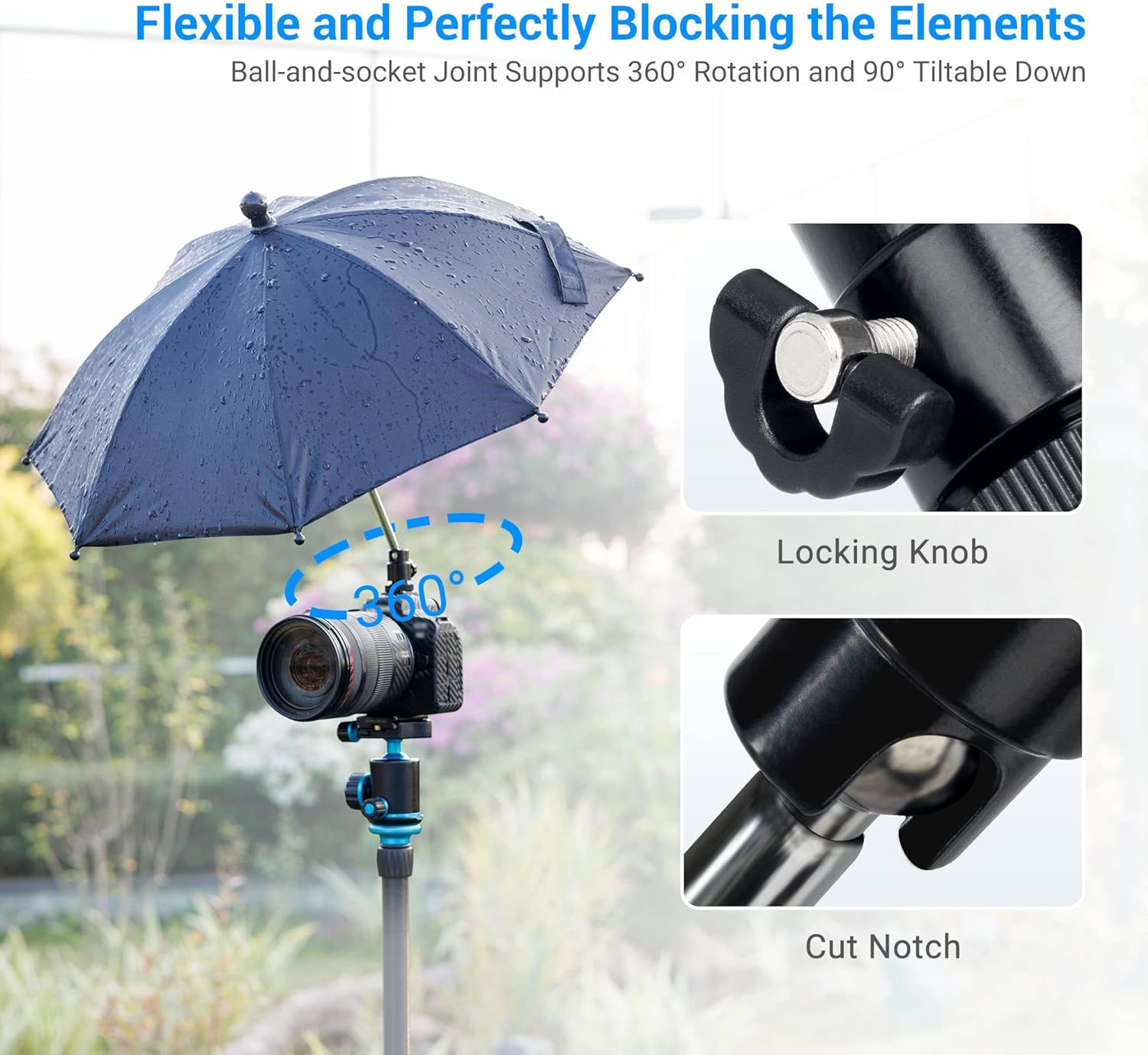 Kiorafoto Camera Hot Shoe Umbrella Rain Cover for Canon and Nikon