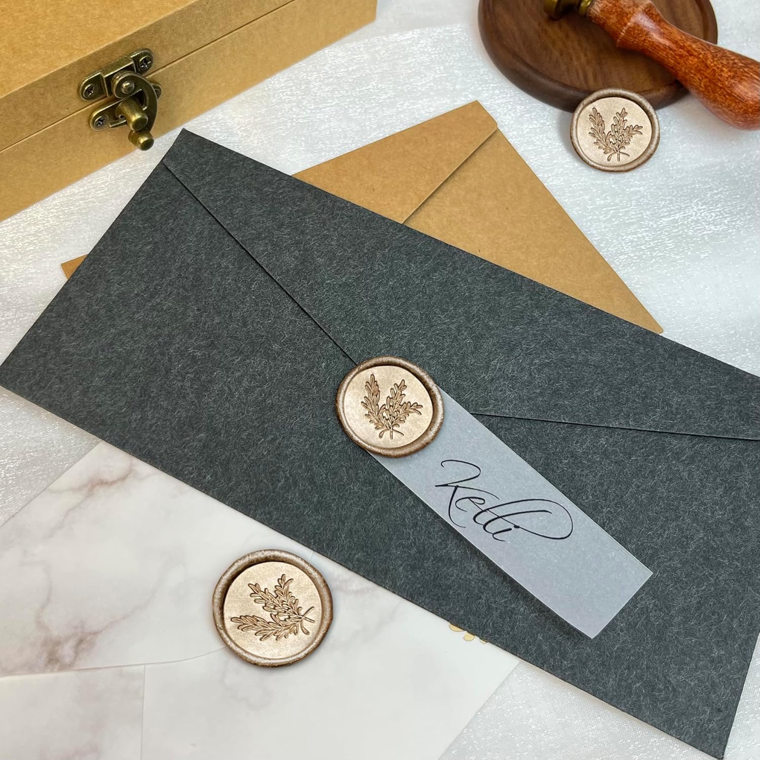 100Pcs Rosemary Wax Seal Stickers for Envelopes and Invitations