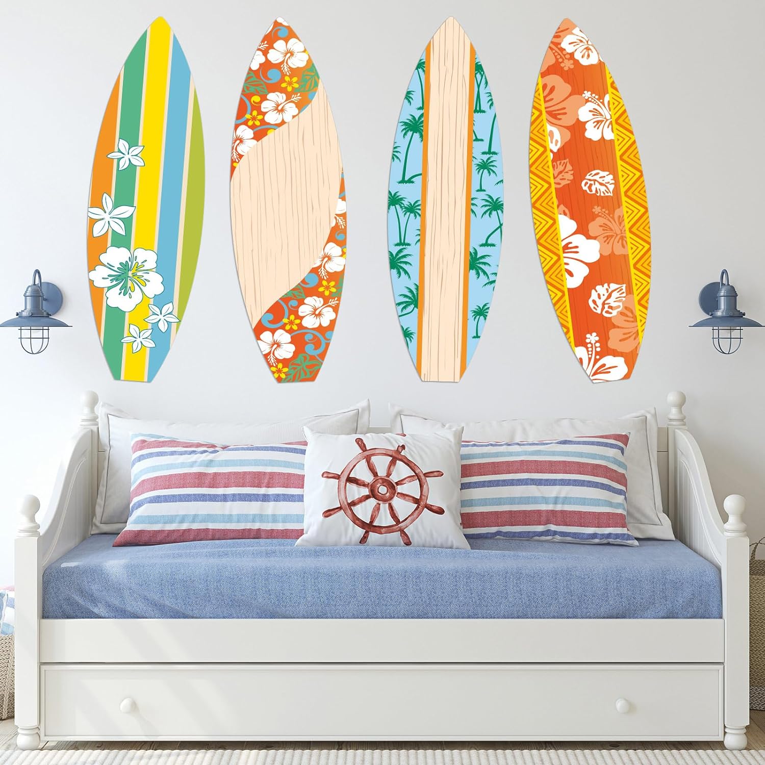 4 Pcs Giant Surfboards Bulletin Board Wall Decor Set