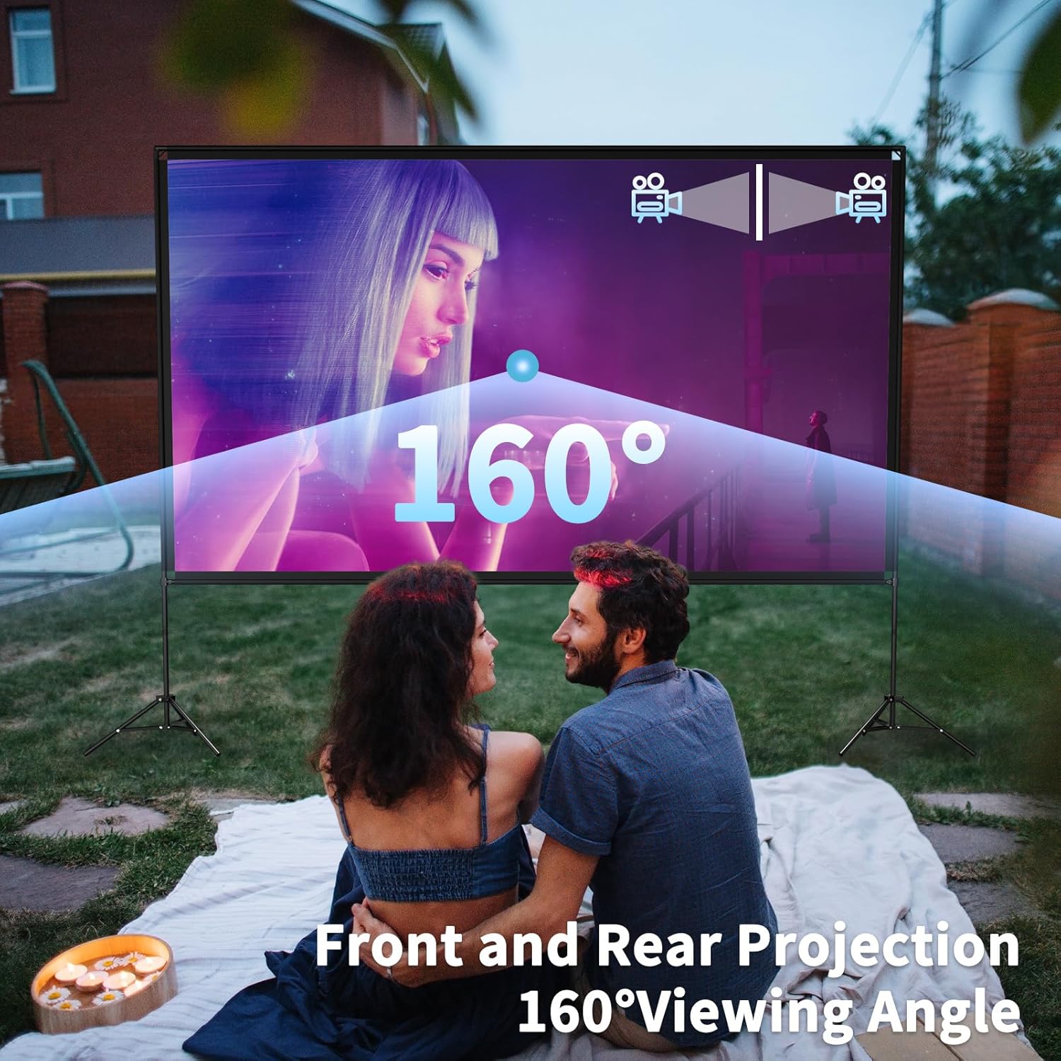 VISULAPEX 120 Inch Projector Screen with Stand