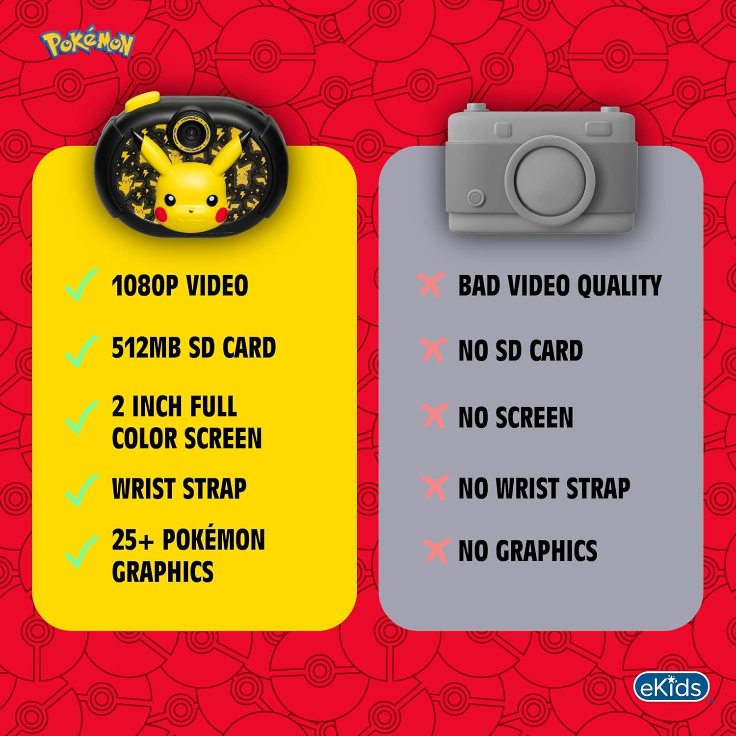 ekids Pokemon Kids Camera with SD Card