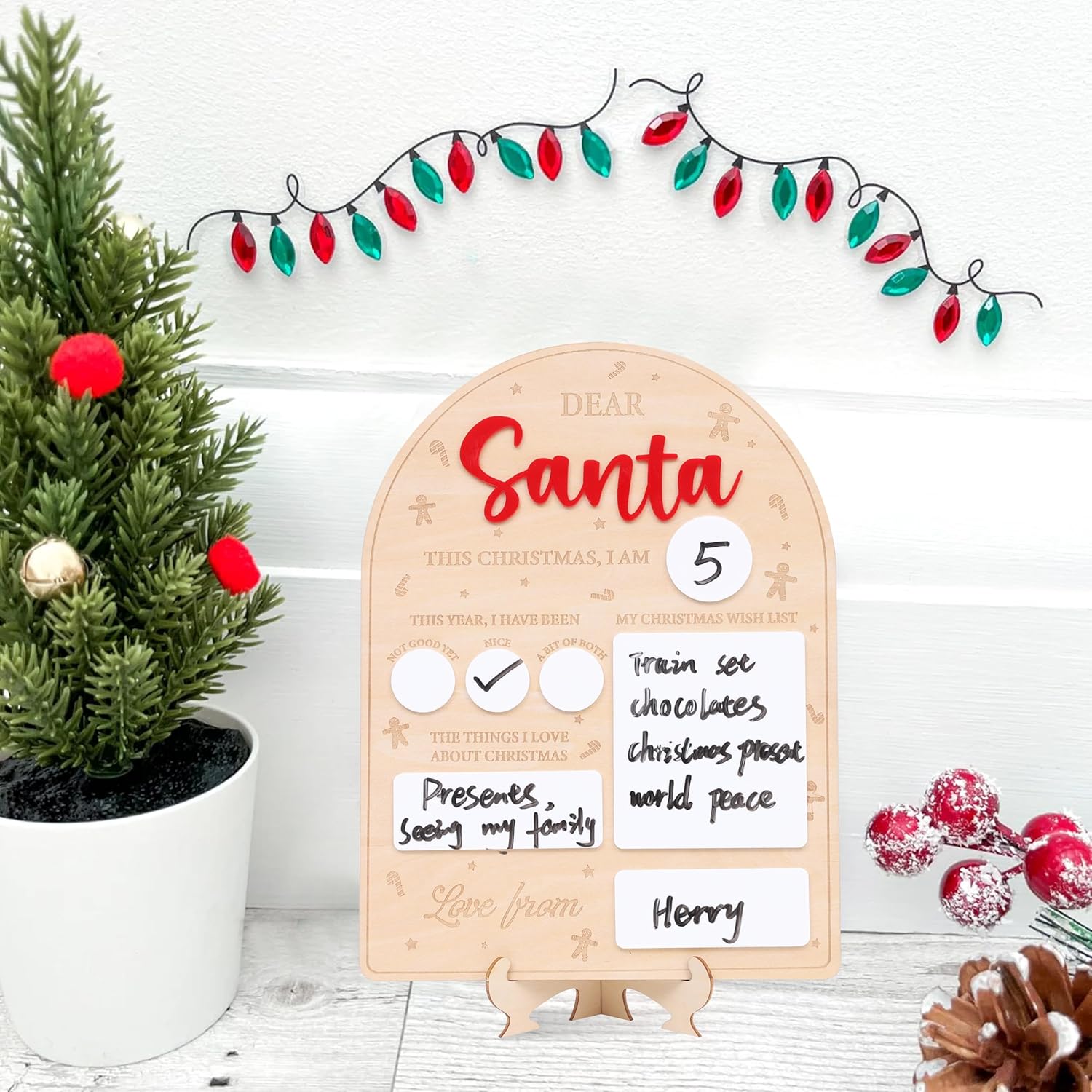 Dear Santa Letter Board - Christmas Party Photo Prop