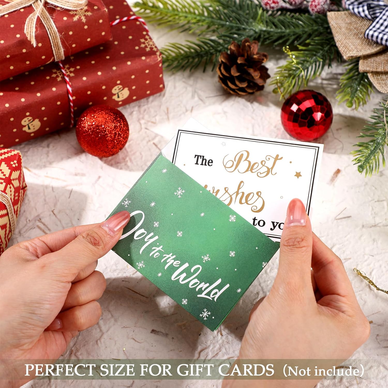Zhanmai 48 Pcs Retro Christmas Envelopes Gift Card Holders