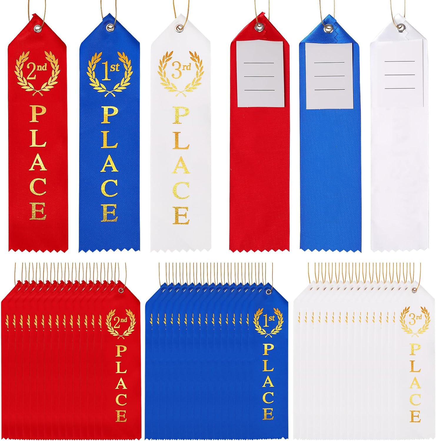 48PCS Award Ribbons with Event Card and Gold Rope