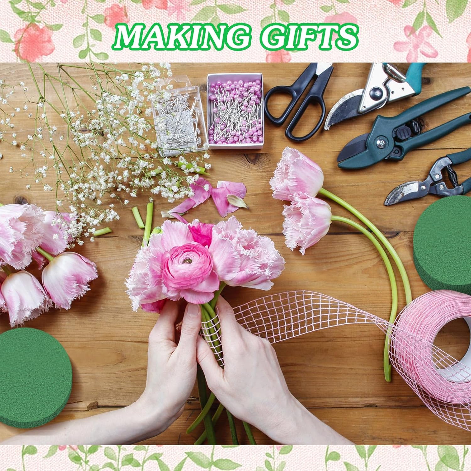 24Pcs 3 Inch Round Floral Foam Blocks for Flowers and Crafts