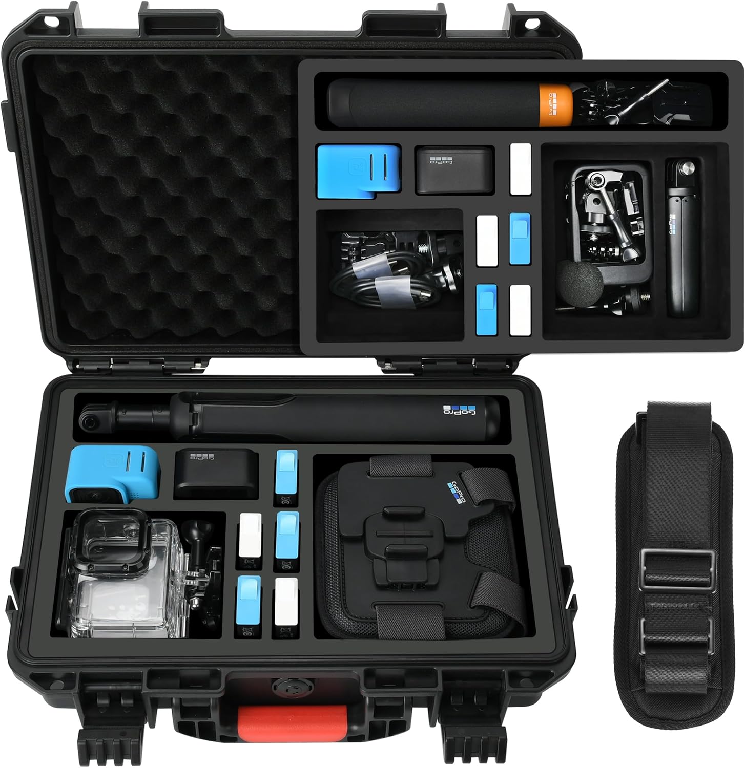 YETEETH Waterproof Hard Shell GoPro Case Organizer
