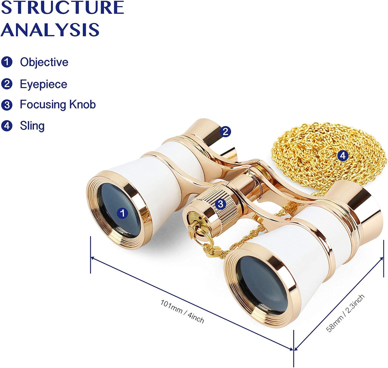 Aomekie Opera Glasses Binoculars 3X25 Compact White