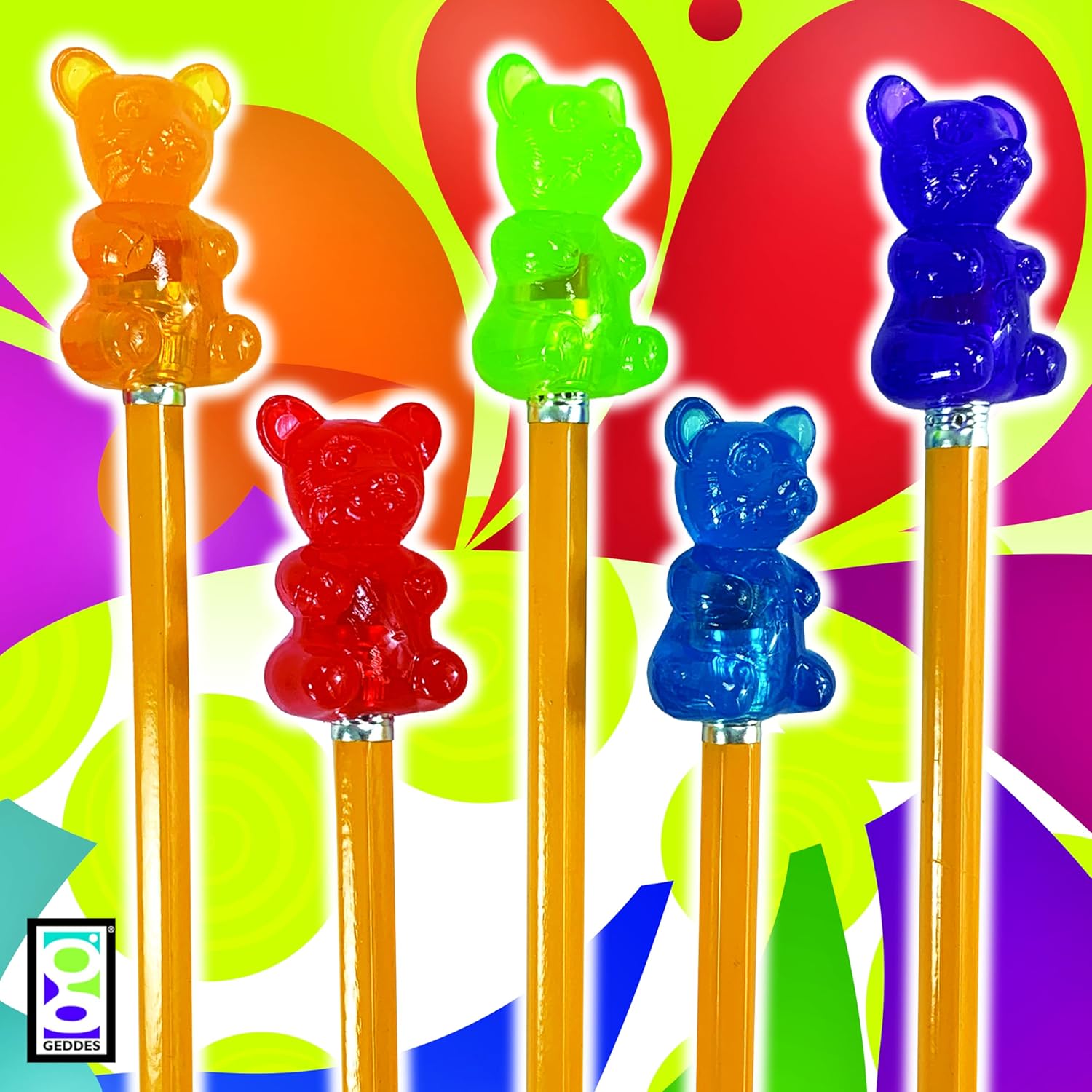 Raymond Geddes Gummy Bear Scented Pencil Toppers - Pack of 24