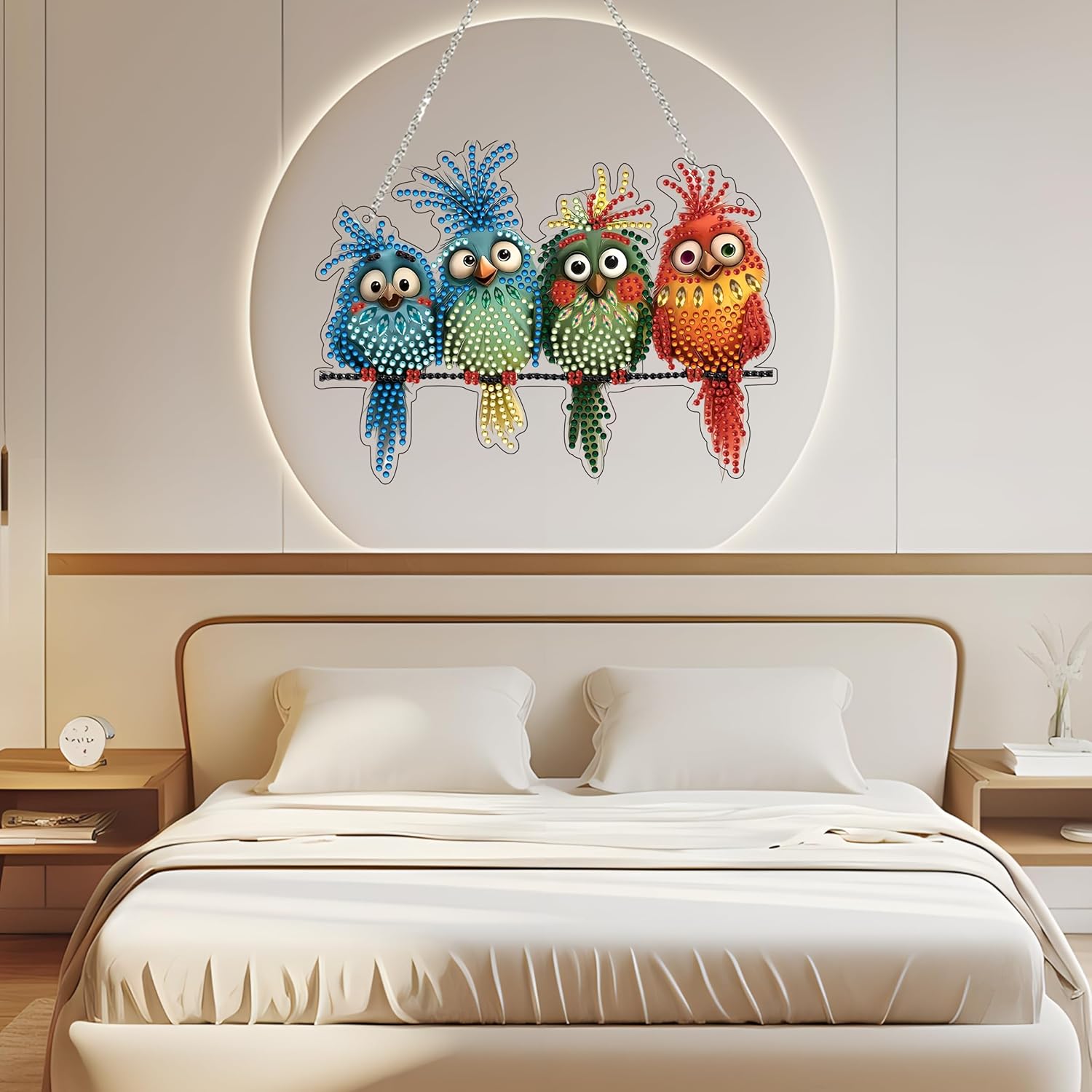 DIY Diamond Art Painting Wreath Kit - Bird Design Double Sided