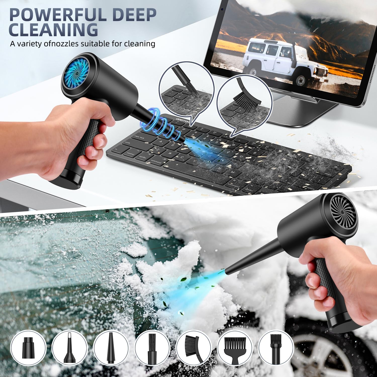 Zarimi Electric Air Duster Keyboard Cleaner with 7600mAh Battery