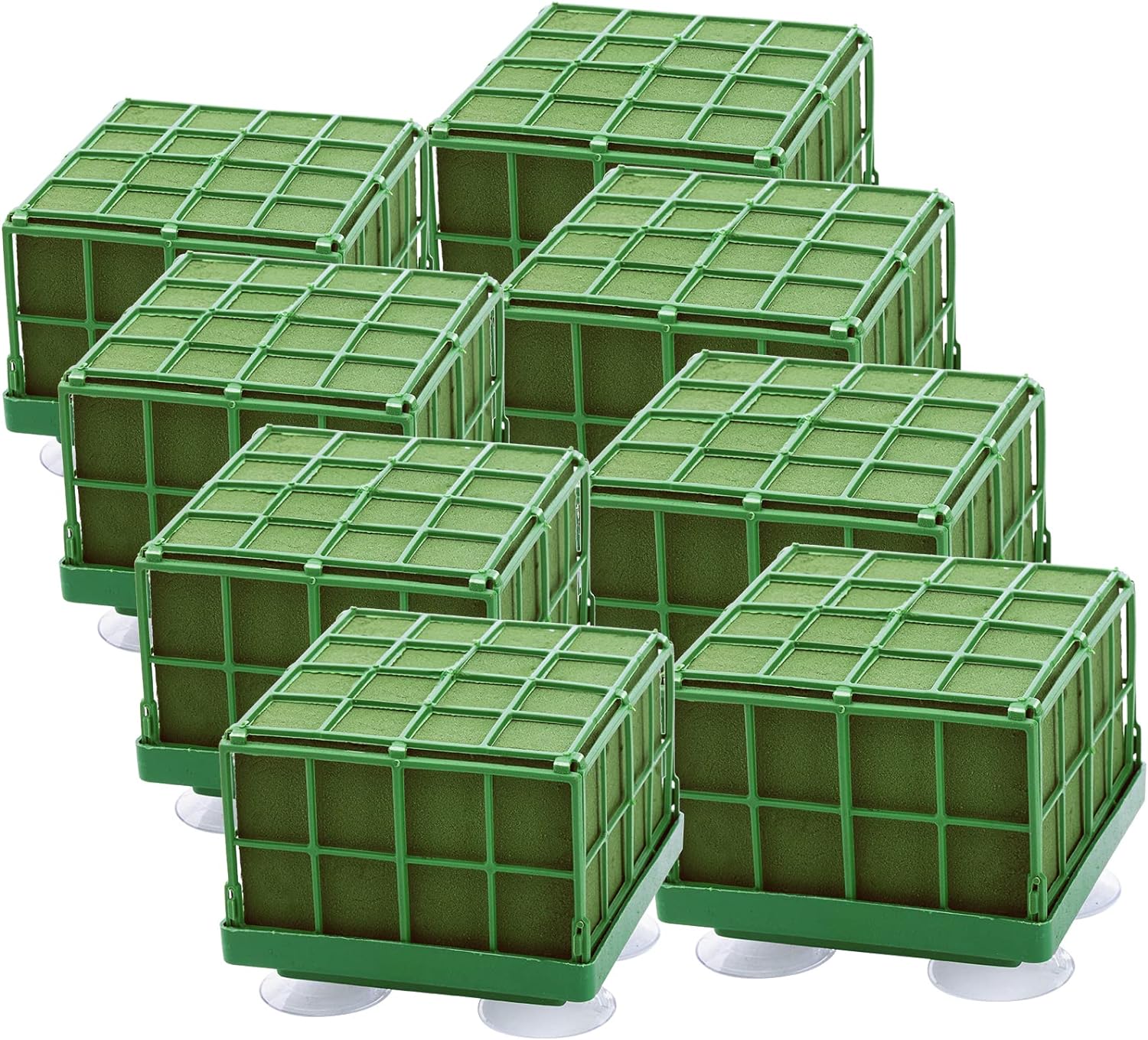 Lyellfe 8 Pack Square Floral Foam Cage with Suction Cup
