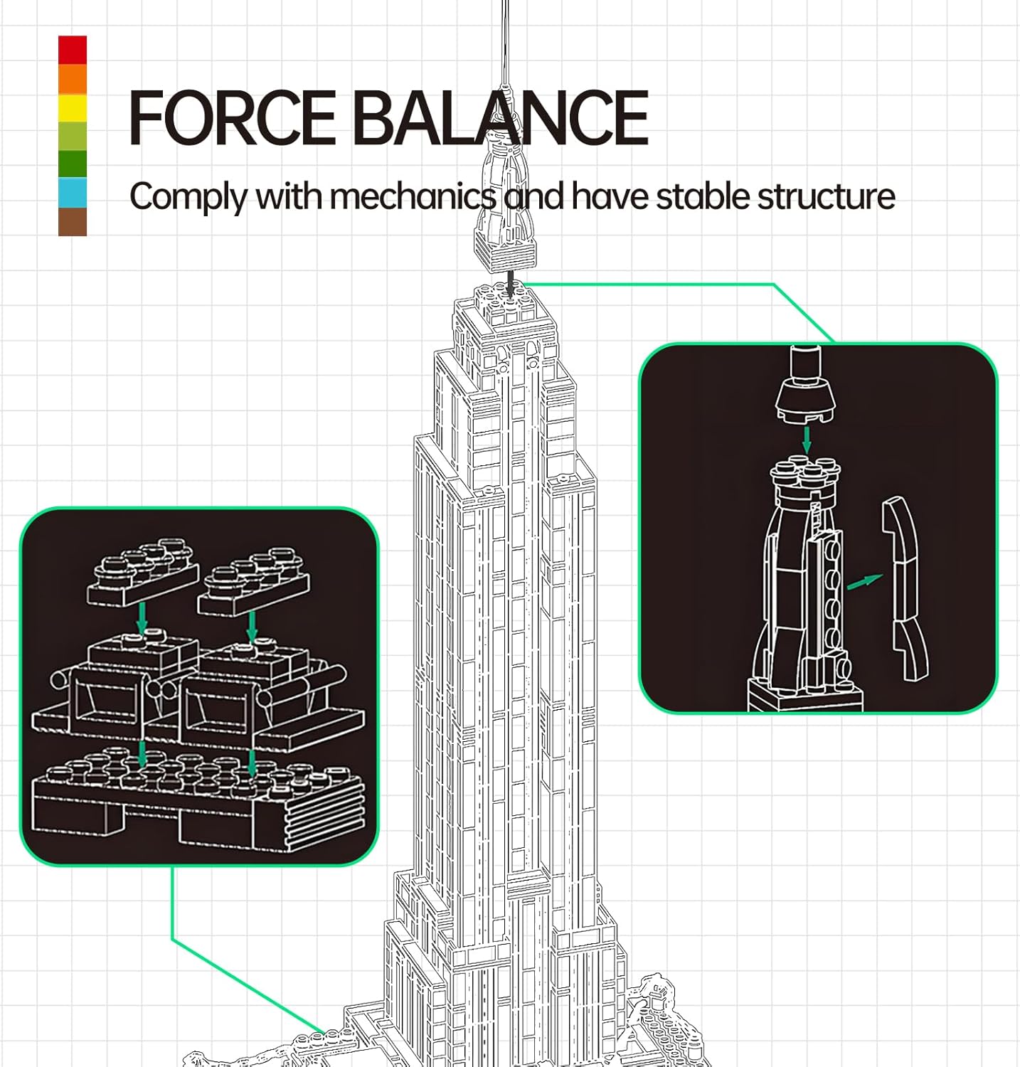 Empire State Architecture Building Block Set with 1570 Pieces
