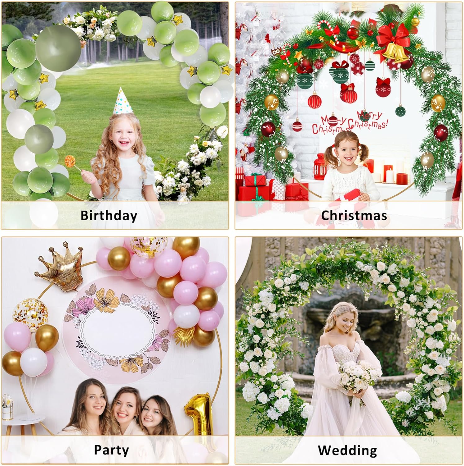 66 Ft Round Balloon Arch Stand Kit for Weddings and Parties