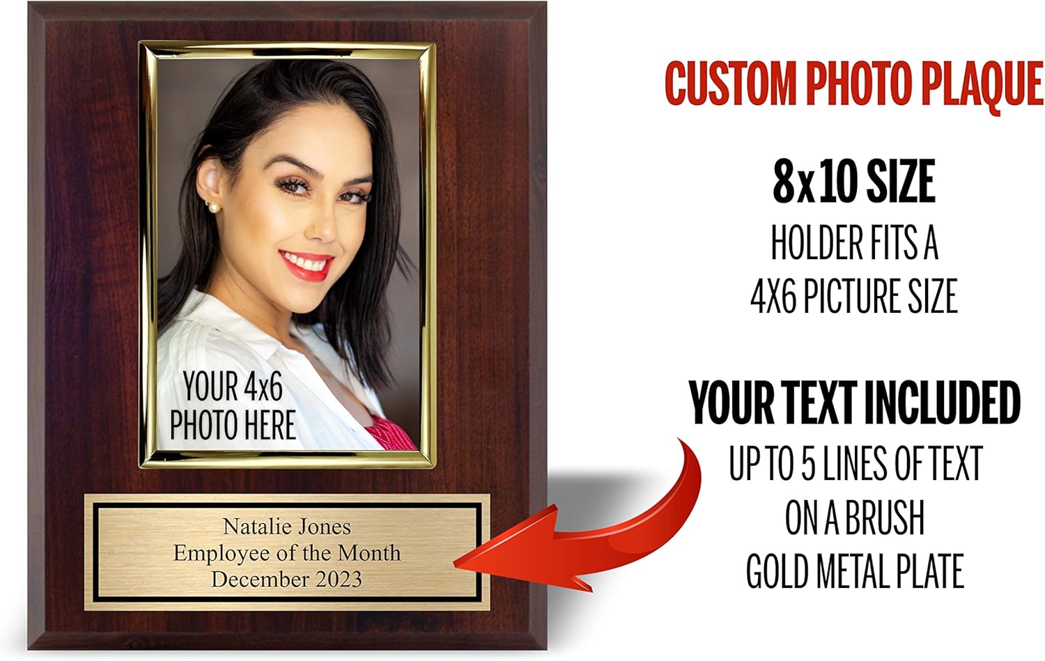 Personalized 8x10 Photo Plaque with 4x6 Picture Holder