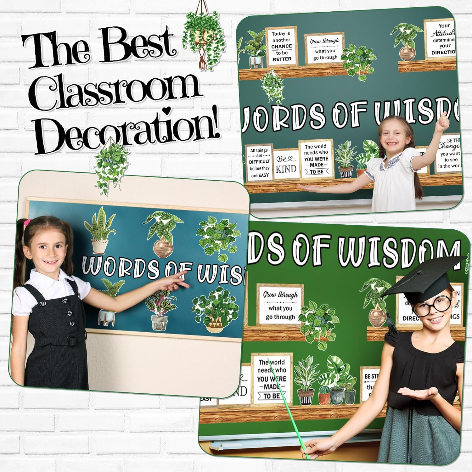 Qilery Bookshelf Bulletin Board Set for Classroom Decor