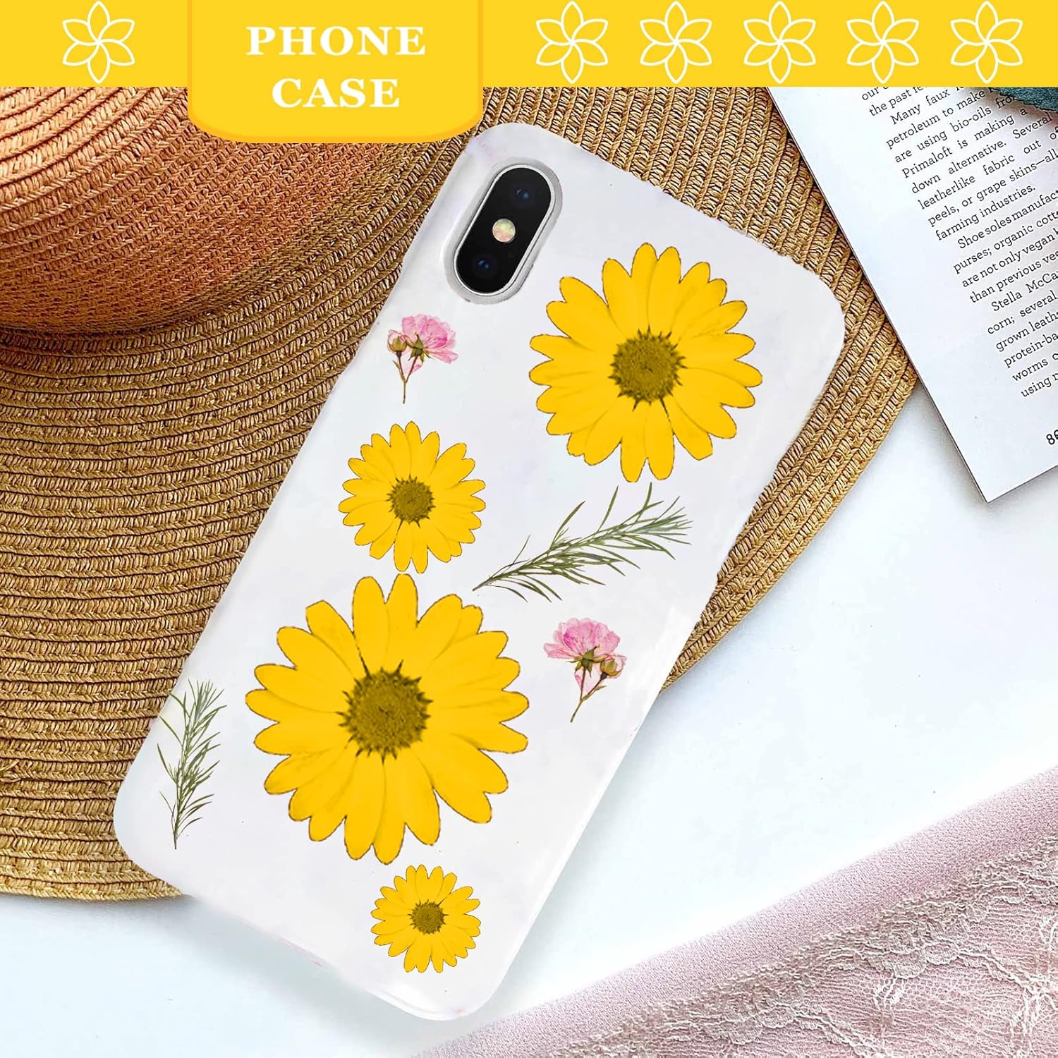 Yellow Dried Flowers Little Daisy for Resin Crafts 60PCS