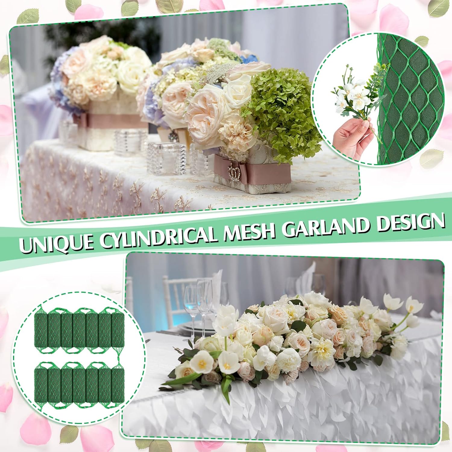 42 Pcs Floral Foam Garland 276ft for Decorations
