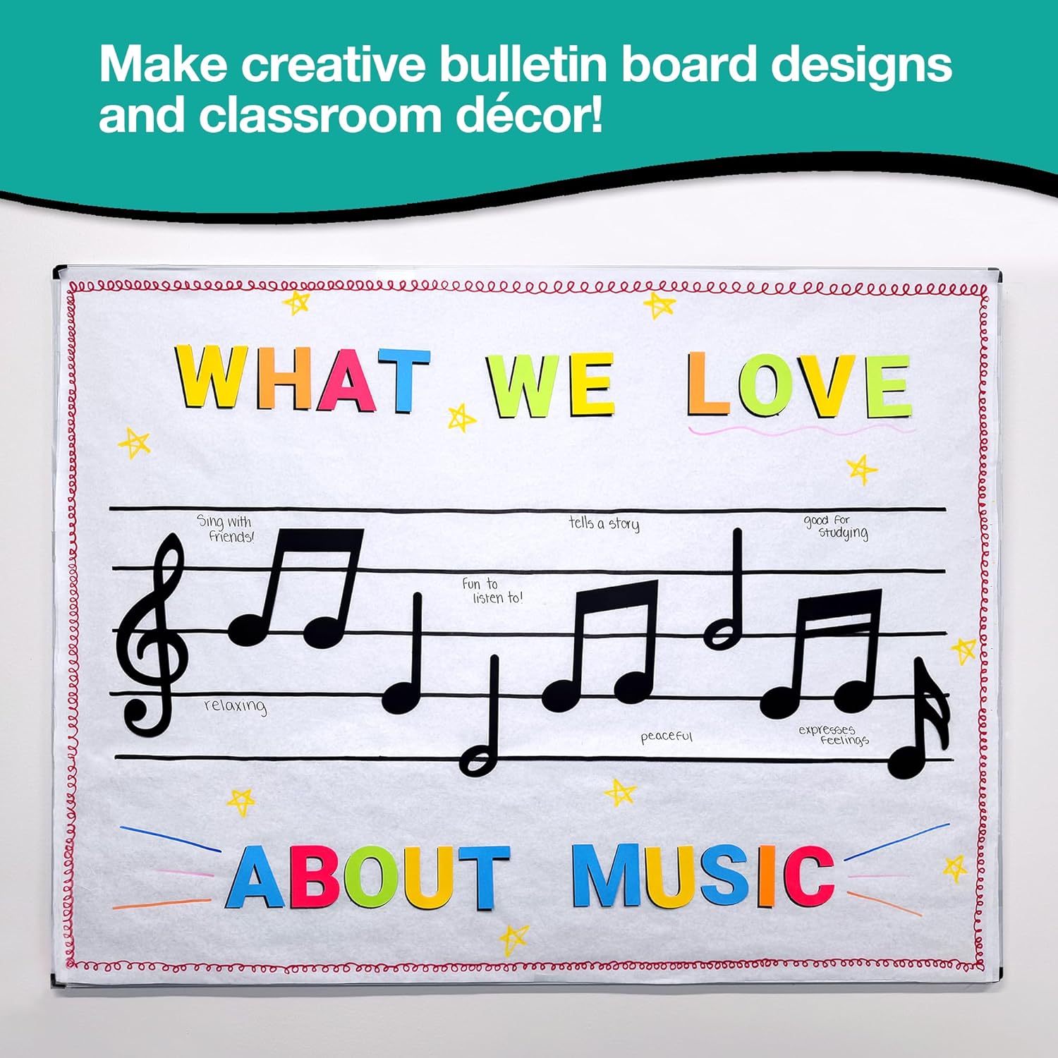 70 pcs Black Music Note Cutouts for Musical Decor