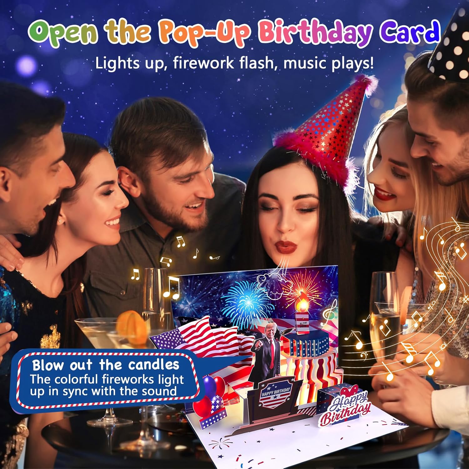 Birthday Card with Light and Music Pop Up