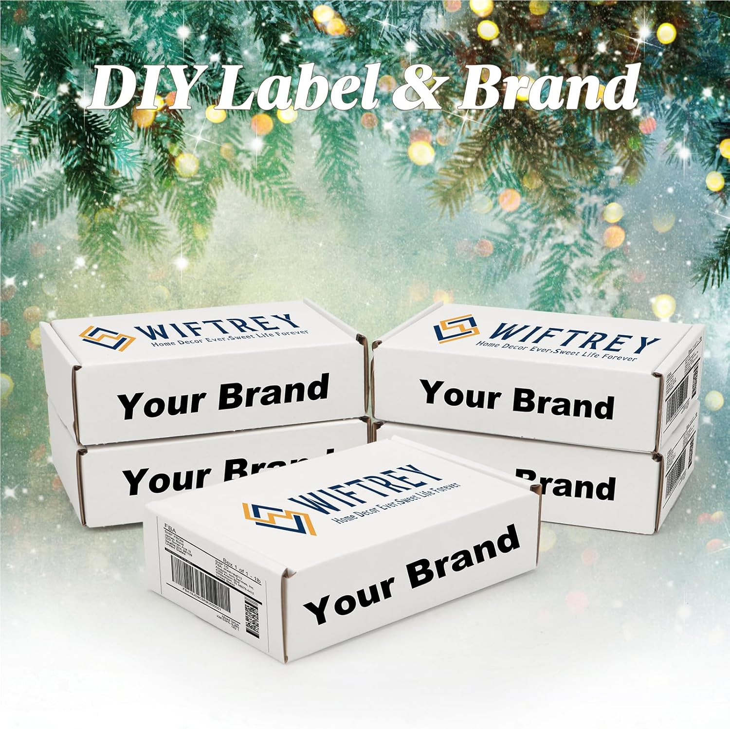 WIFTREY 100 Pcs White Shipping Boxes 591x394x157 Inches