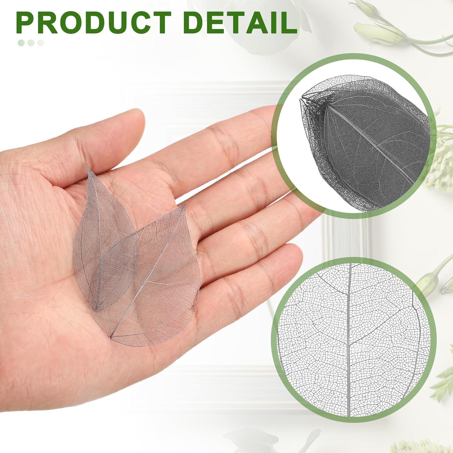 Uxcell 100 Pcs Grey Skeleton Leaves for Scrapbooking and Crafts