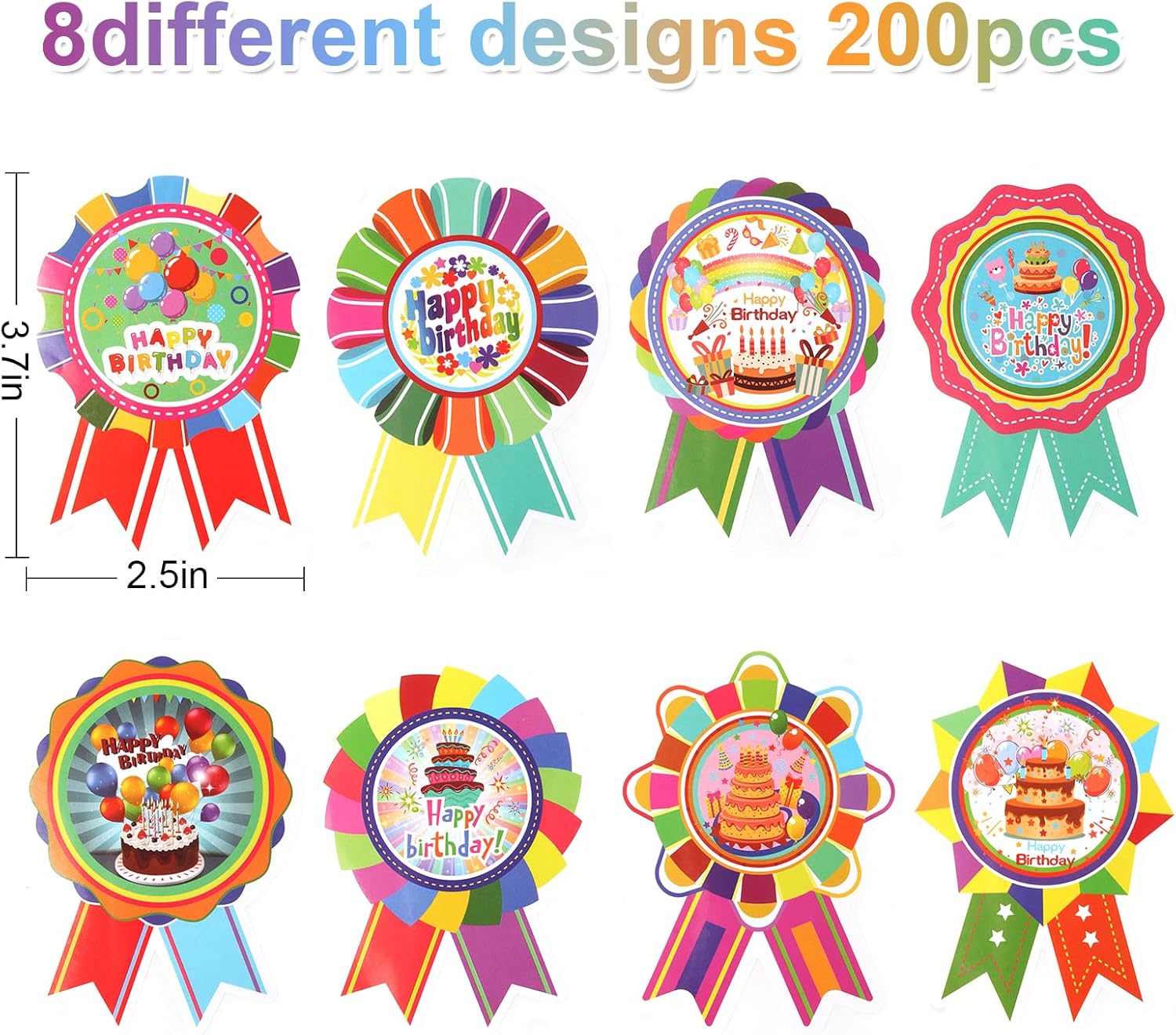 500 Piece Happy Birthday Gift Set with Pencils Bracelets Bookmarks and Stickers