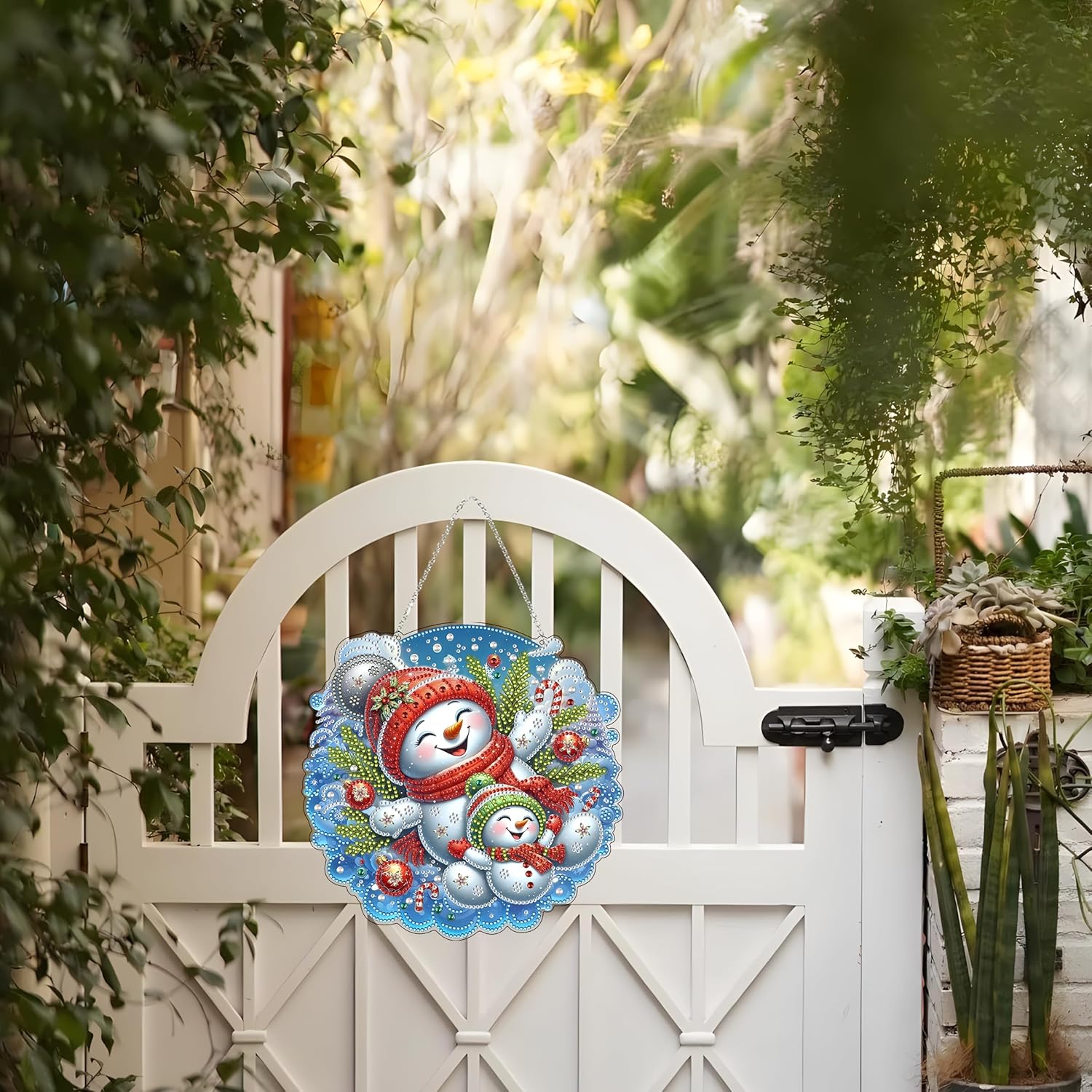 JJFox Diamond Art Painting Kit Snowman Wreath