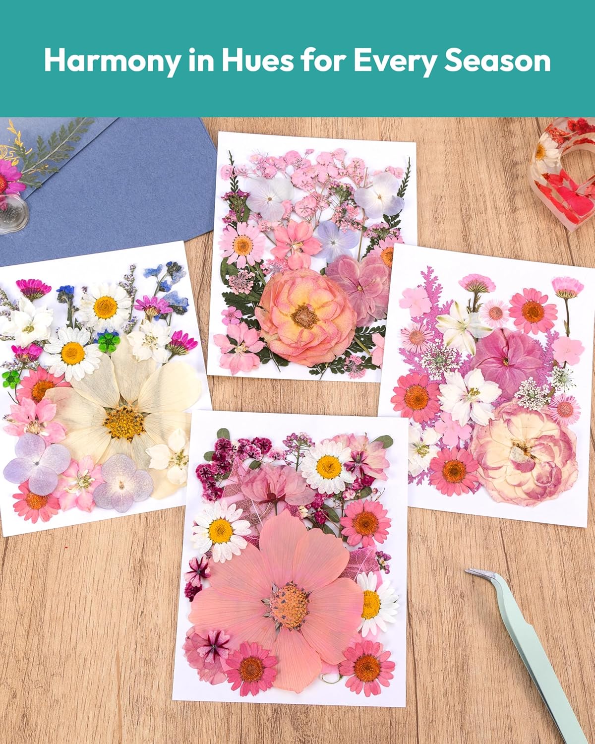 100 Pcs Dried Flowers for Resin Crafts and DIY Projects