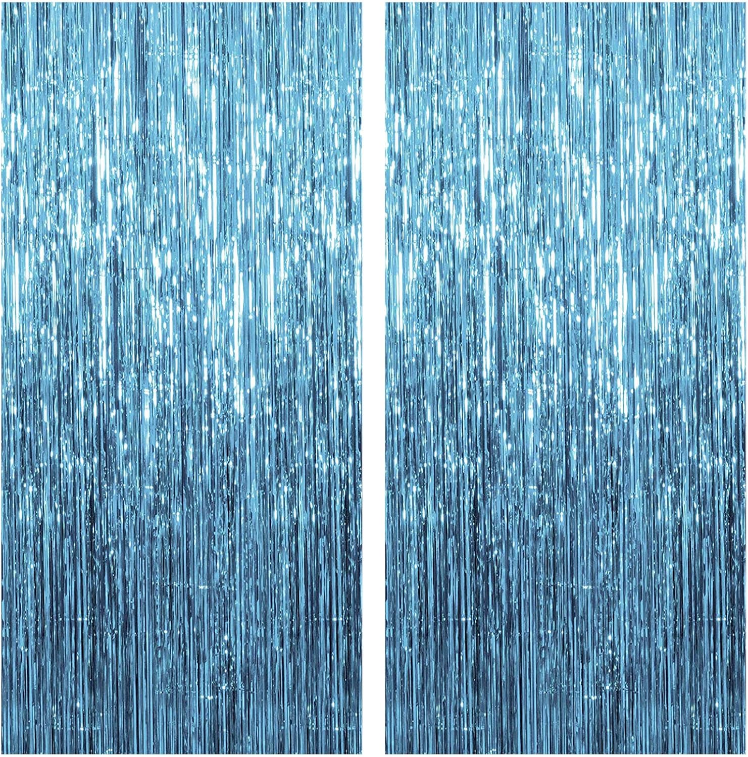 2 Pack Blue Foil Backdrop for Ocean Party Decor