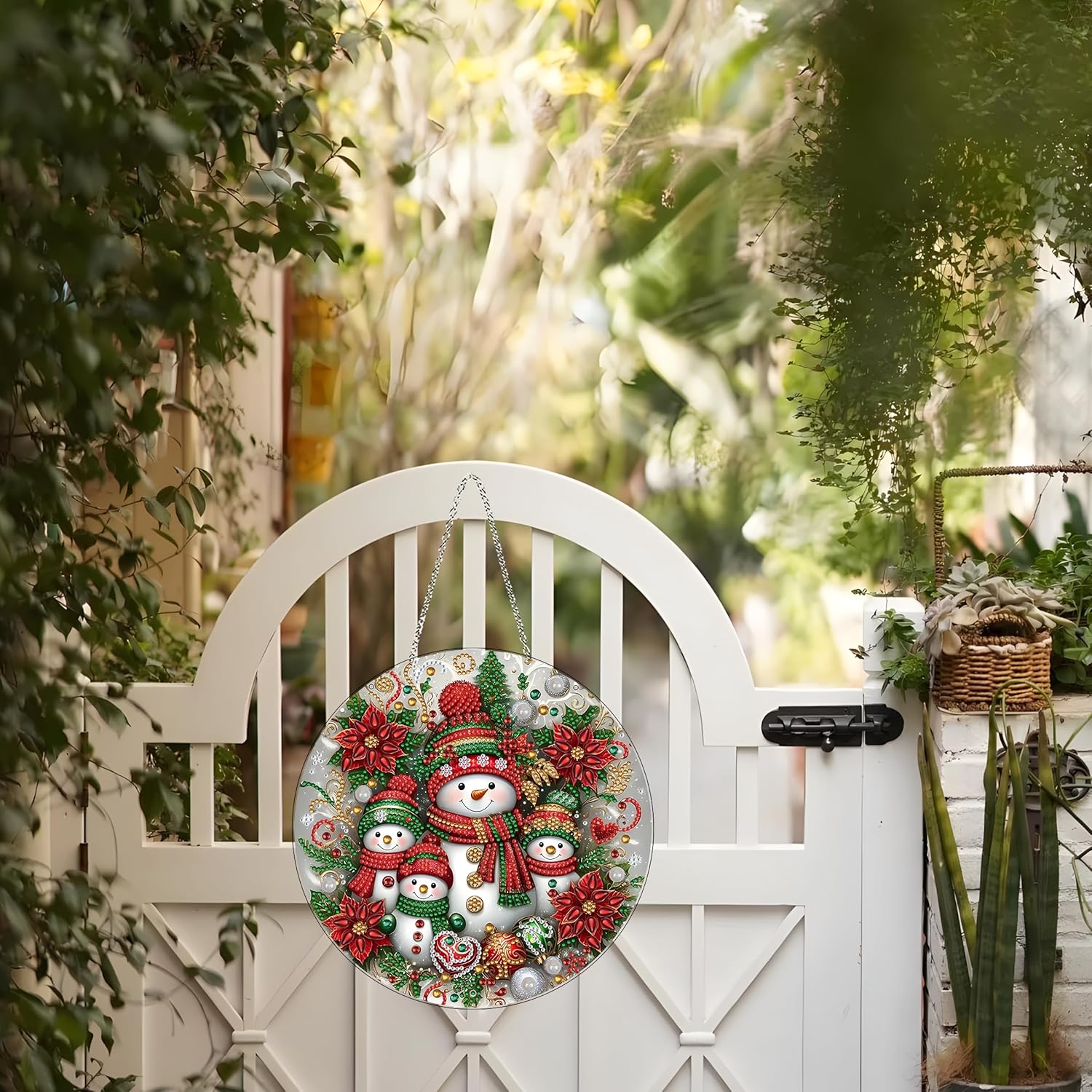 DIY Christmas Diamond Art Snowman Wreath Kit