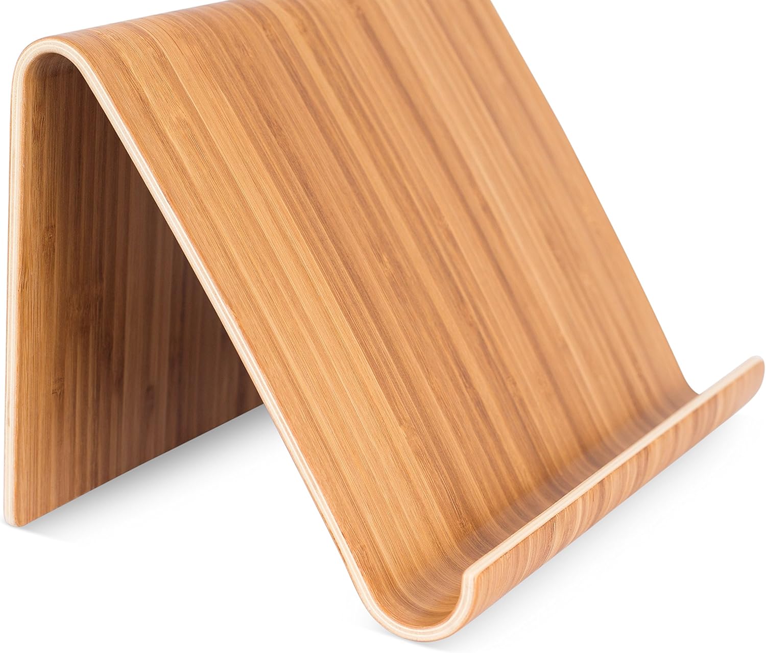 Bamboo Tablet Holder Stand - Adjustable Natural Wood Design