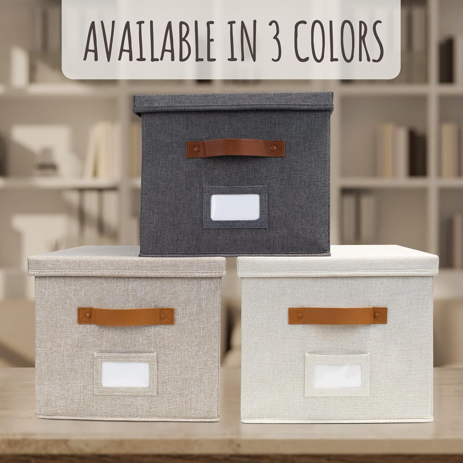 ZICOTO Decorative File Organizer Box Set of 2