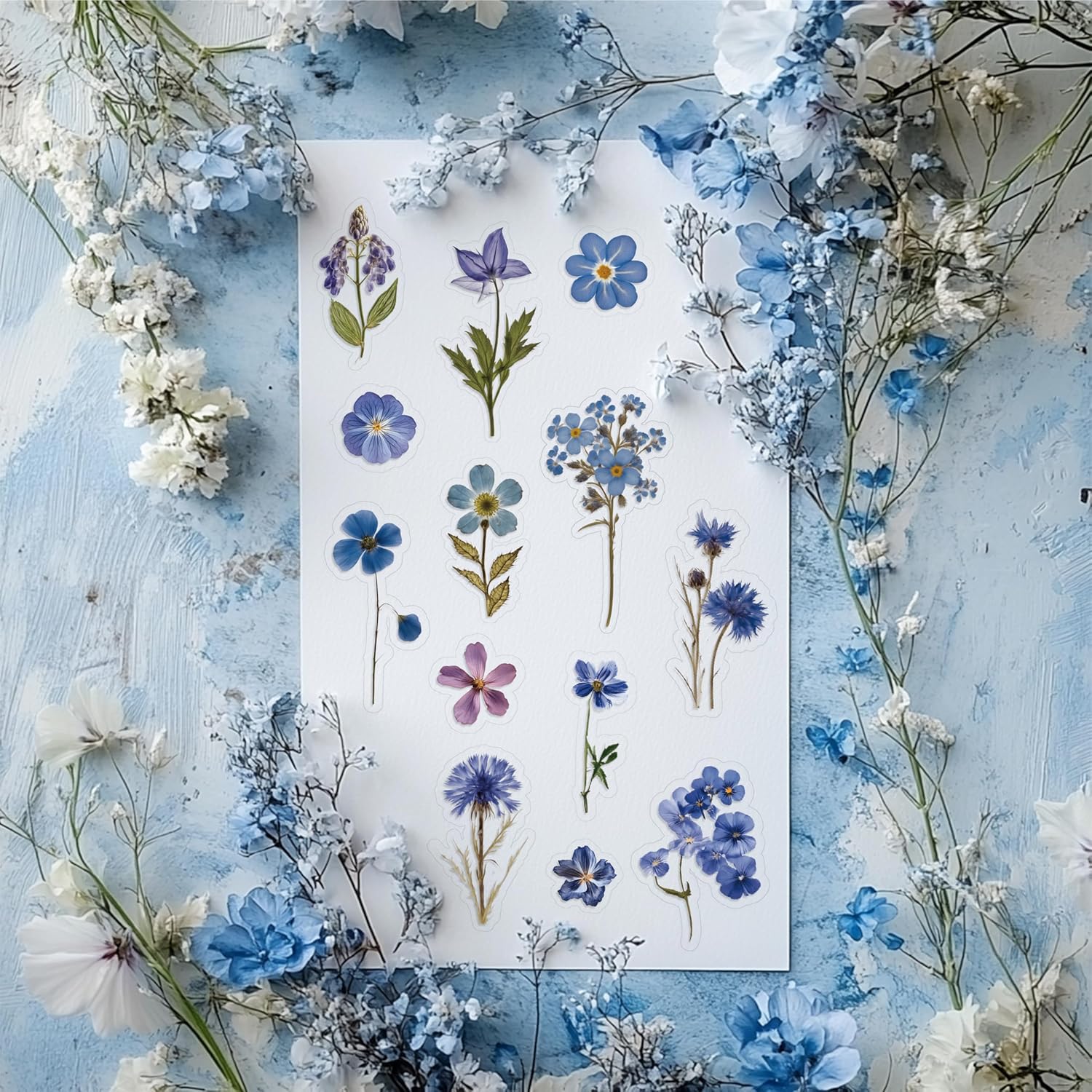Pressed Flower Stickers 500 Pieces 36 Sheets