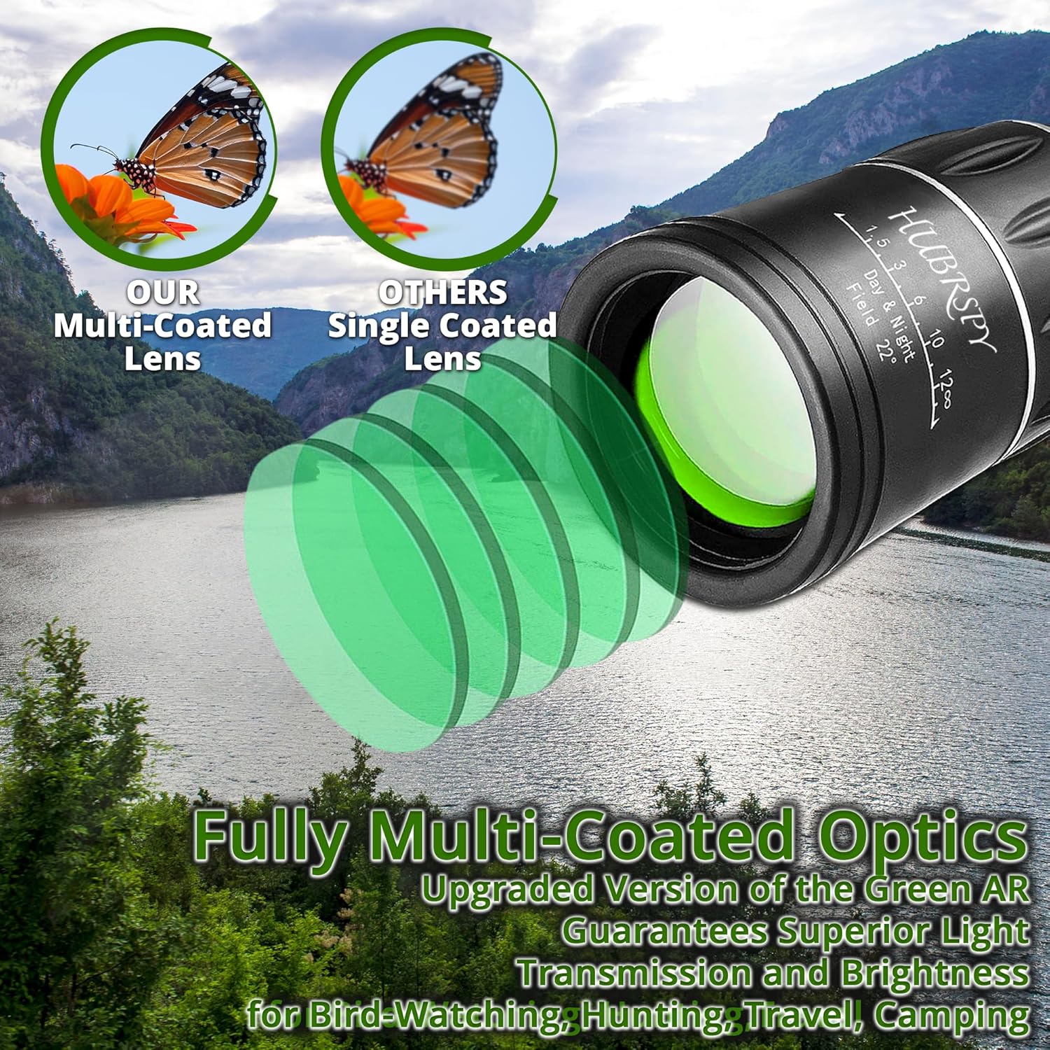 Portable High Power Monocular Telescope for Adults and Kids