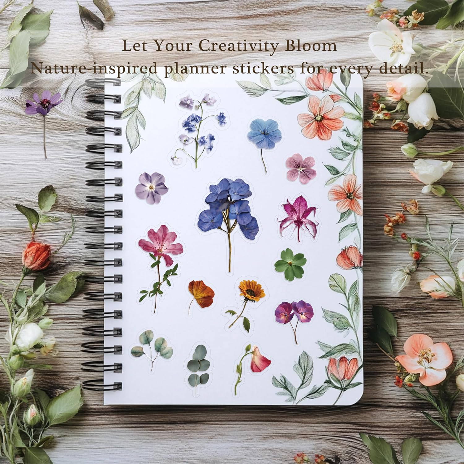 Pressed Flower Stickers 500 Pieces 36 Sheets