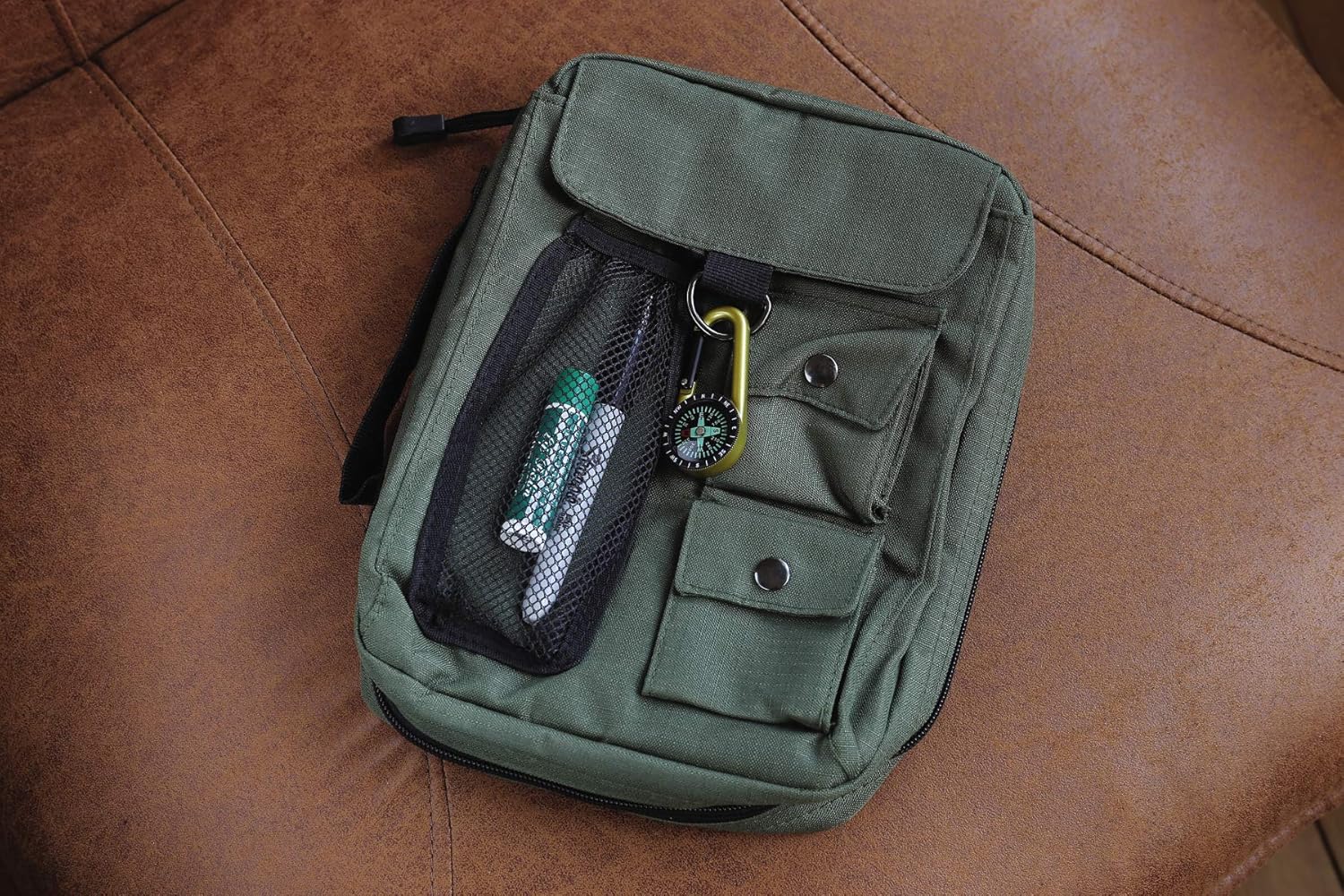 Compass Bible Cover with Zipper and Handle