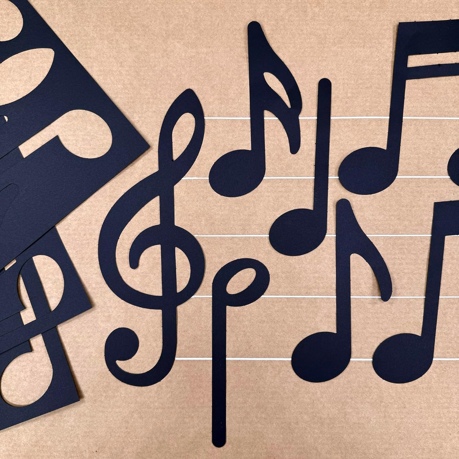 70 pcs Black Music Note Cutouts for Musical Decor