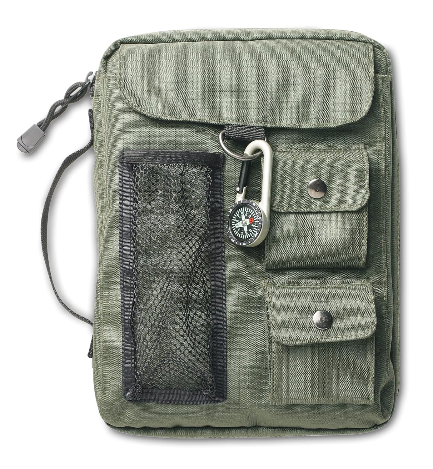 Compass Bible Cover with Zipper and Handle