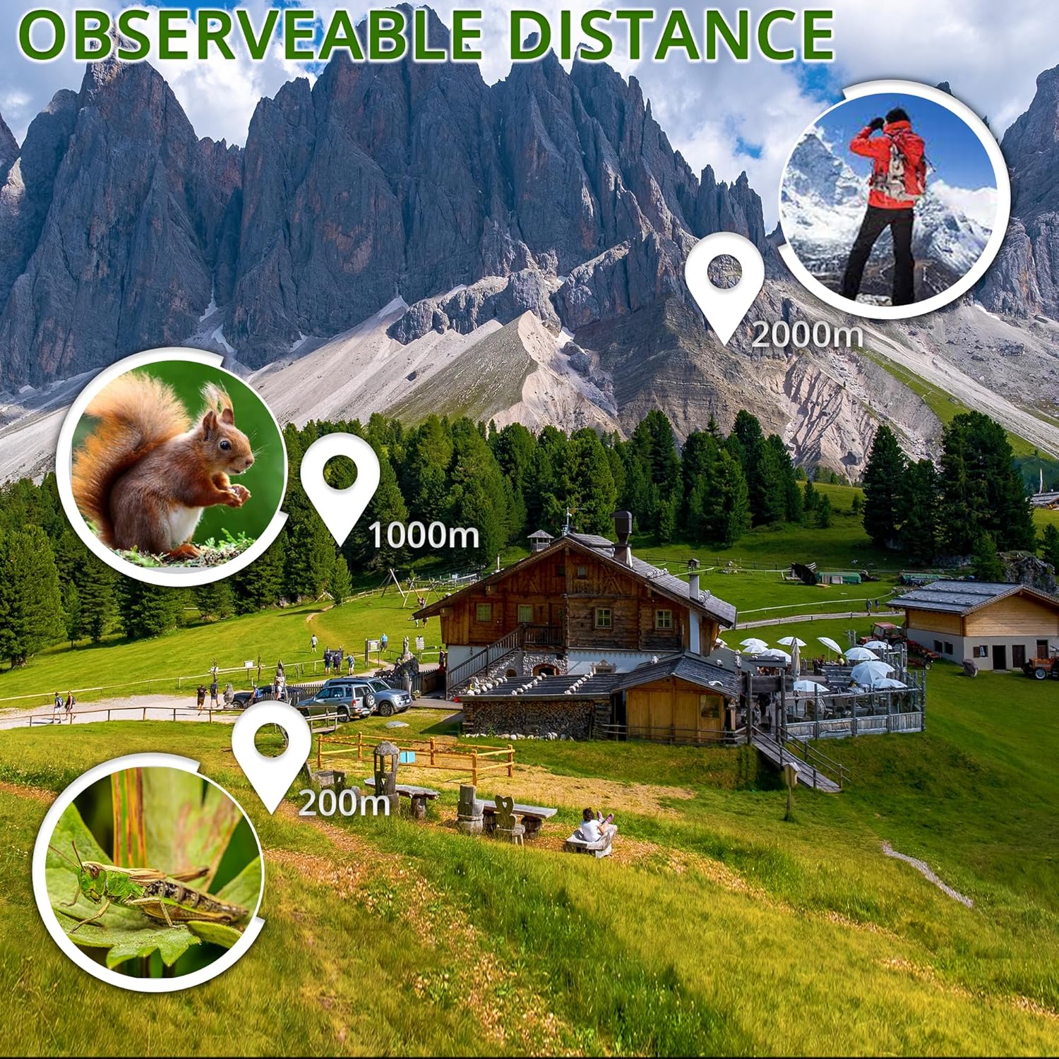 Portable High Power Monocular Telescope for Adults and Kids