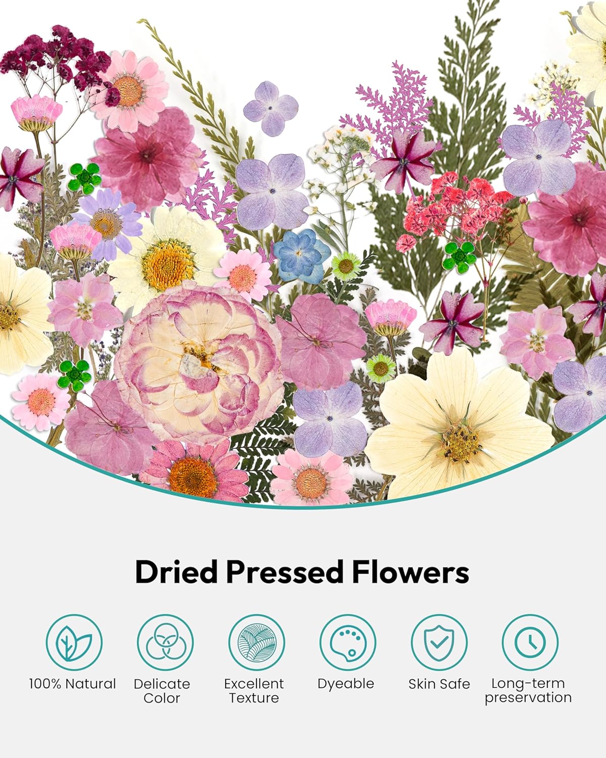 100 Pcs Dried Flowers for Resin Crafts and DIY Projects
