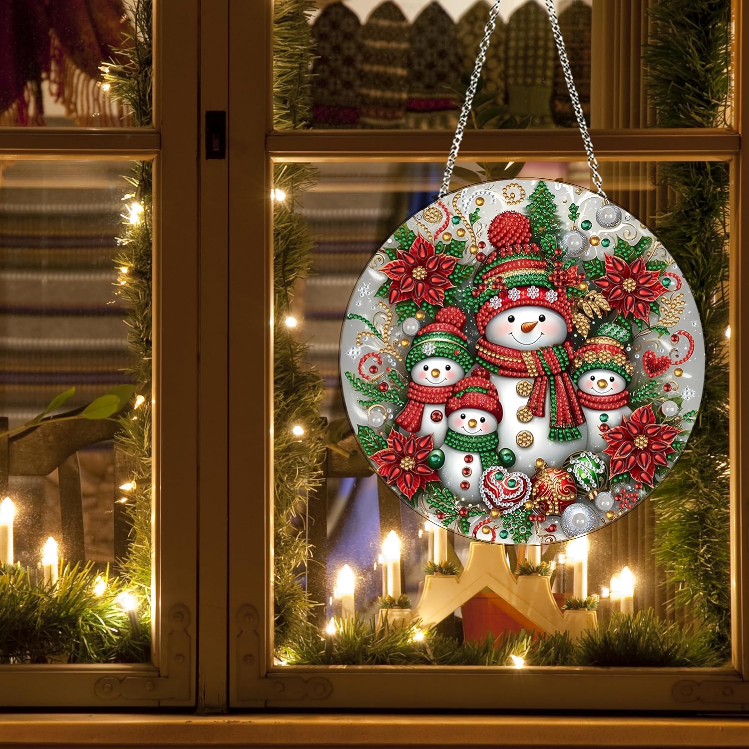 DIY Christmas Diamond Art Snowman Wreath Kit