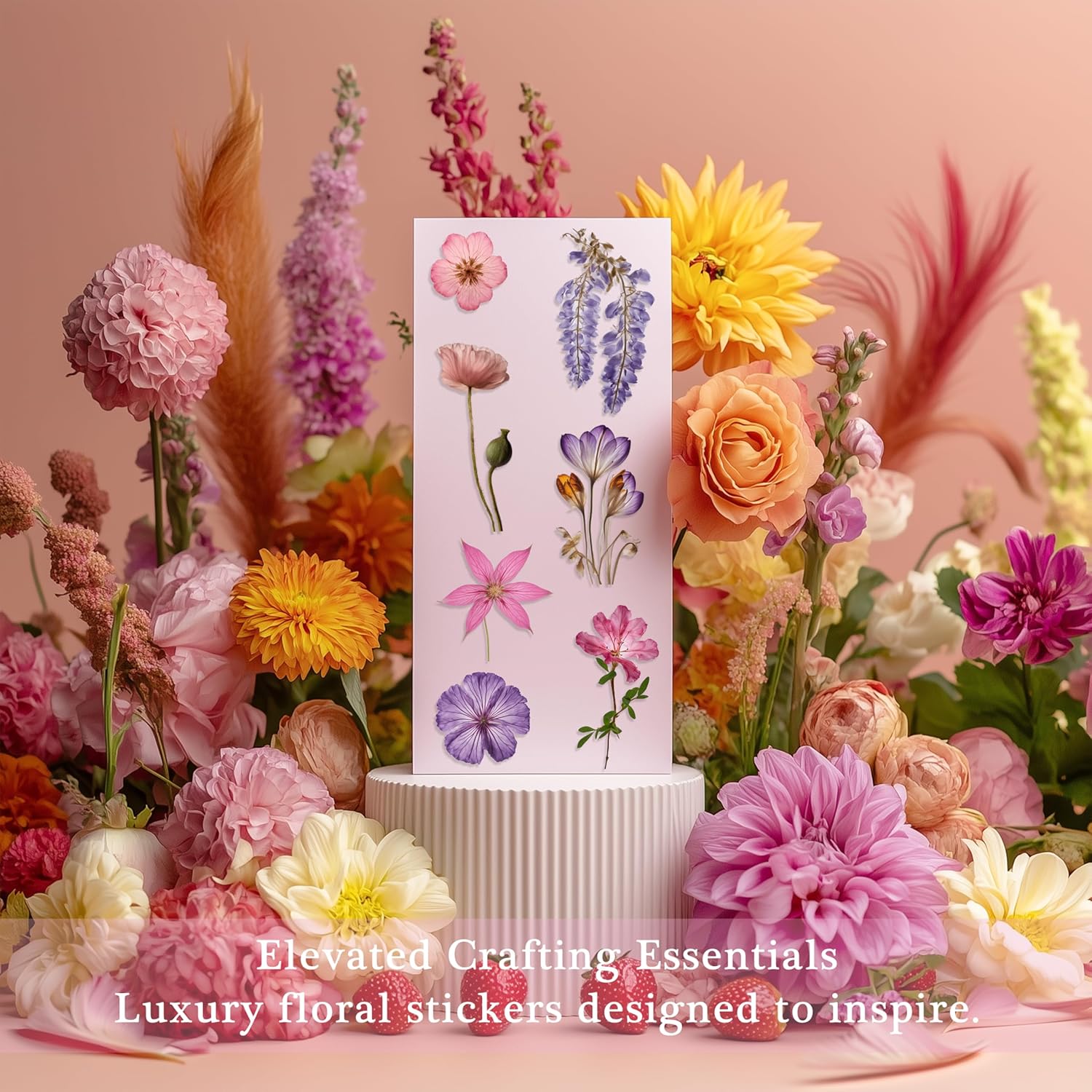 Pressed Flower Stickers 500 Pieces 36 Sheets