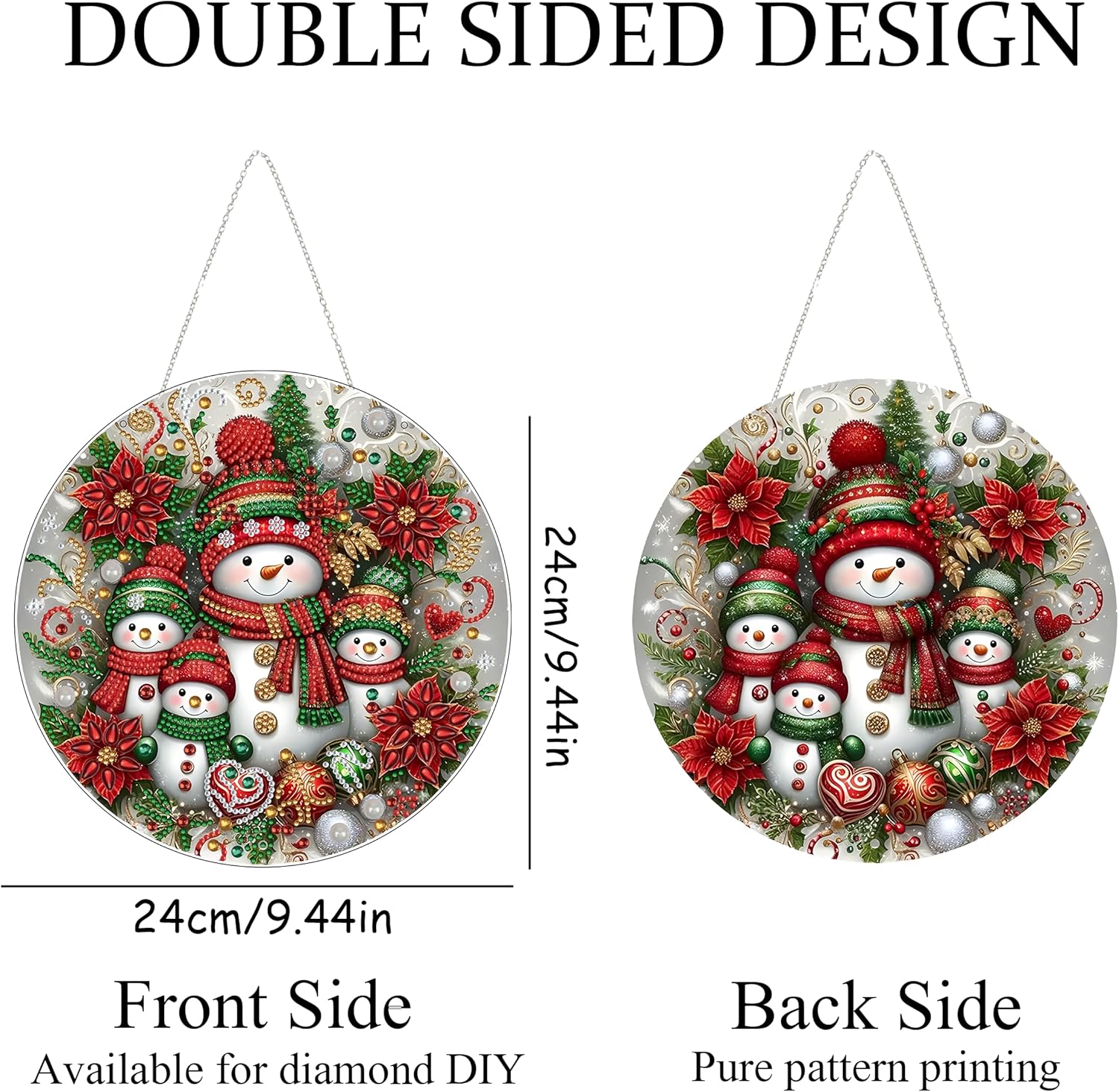 DIY Christmas Diamond Art Snowman Wreath Kit