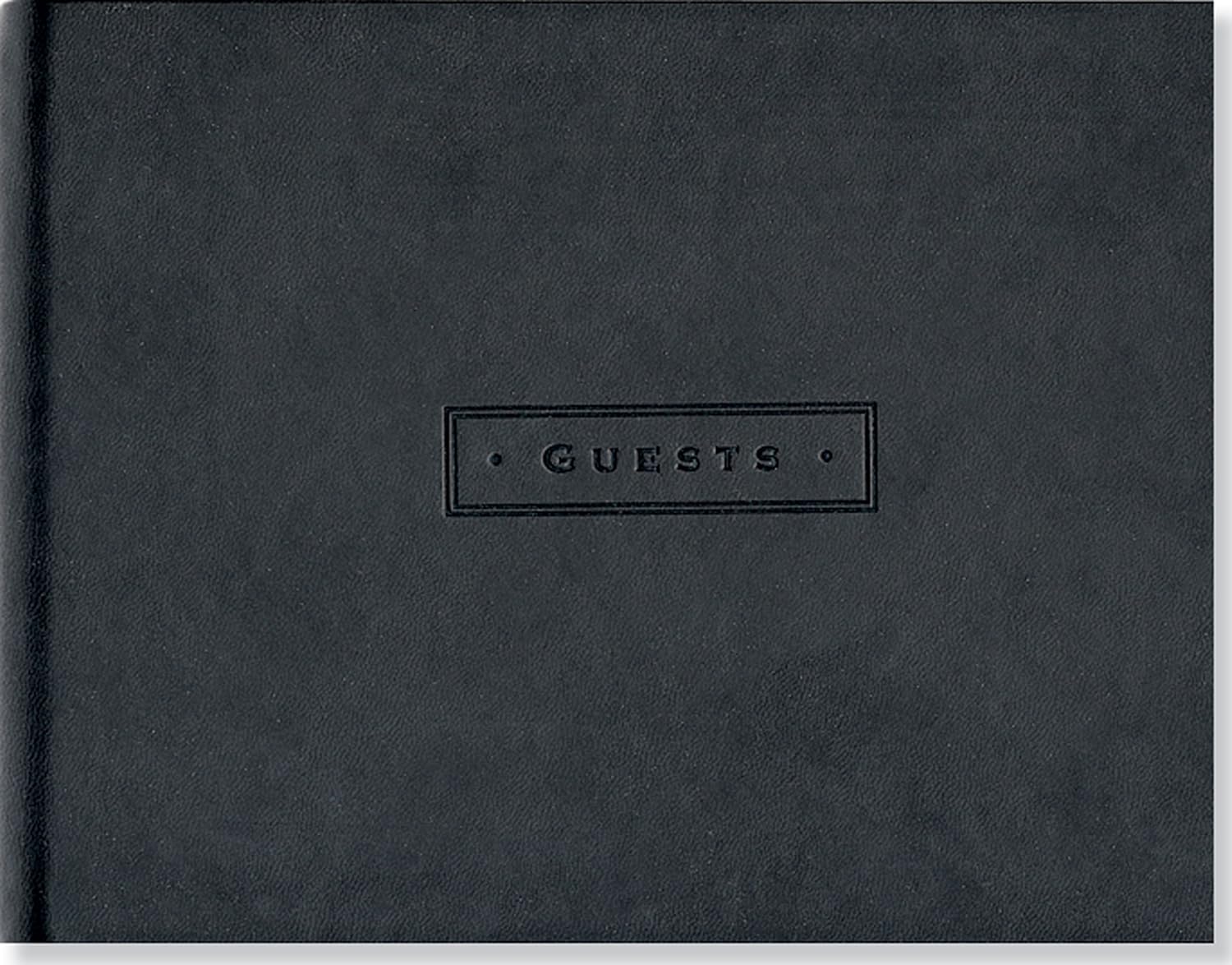 Classic Black Guest Book with Embossed Cover